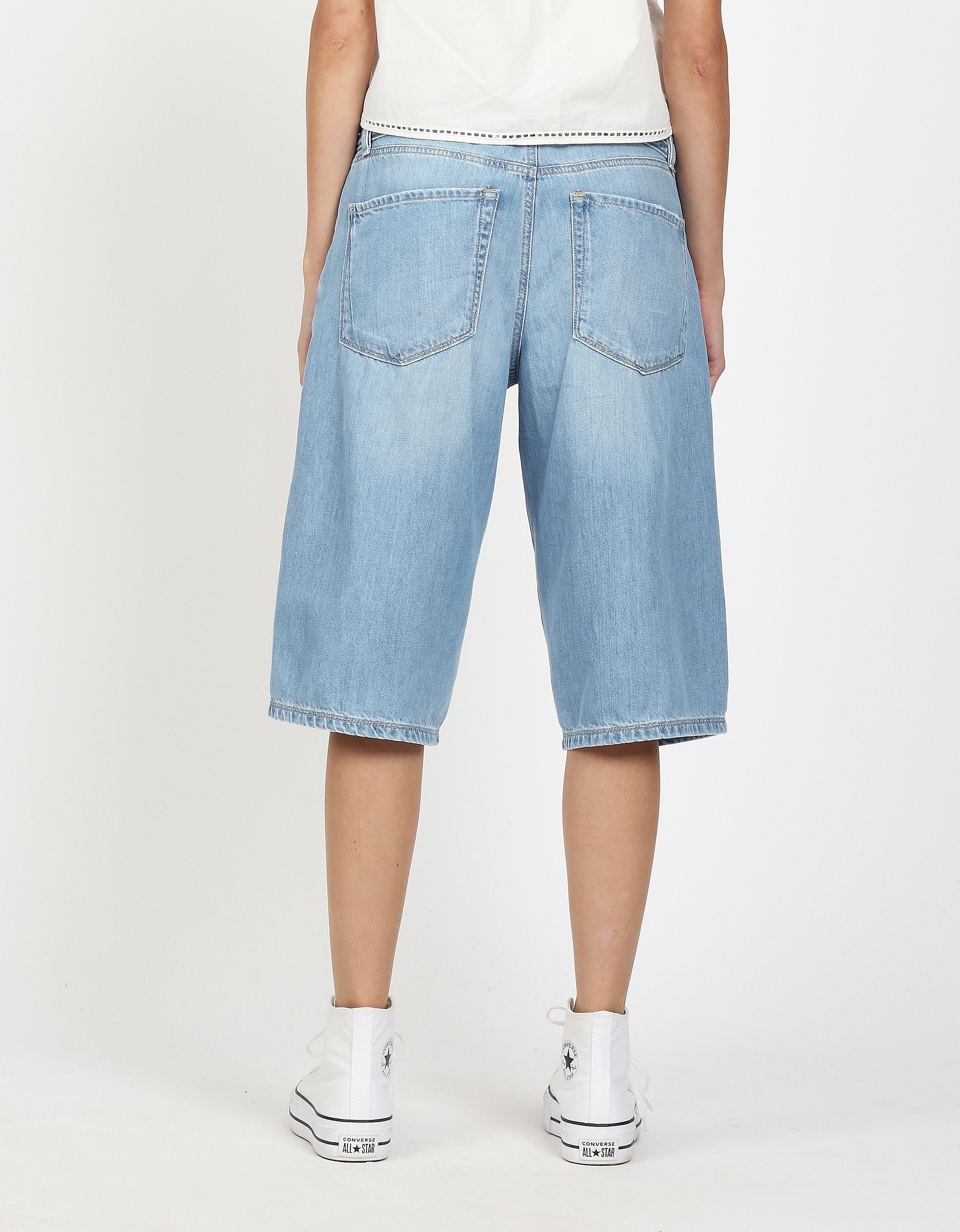 GANG Bermudas »94CLAIRE BERMUDA«  mit Bindegürtel, Denim