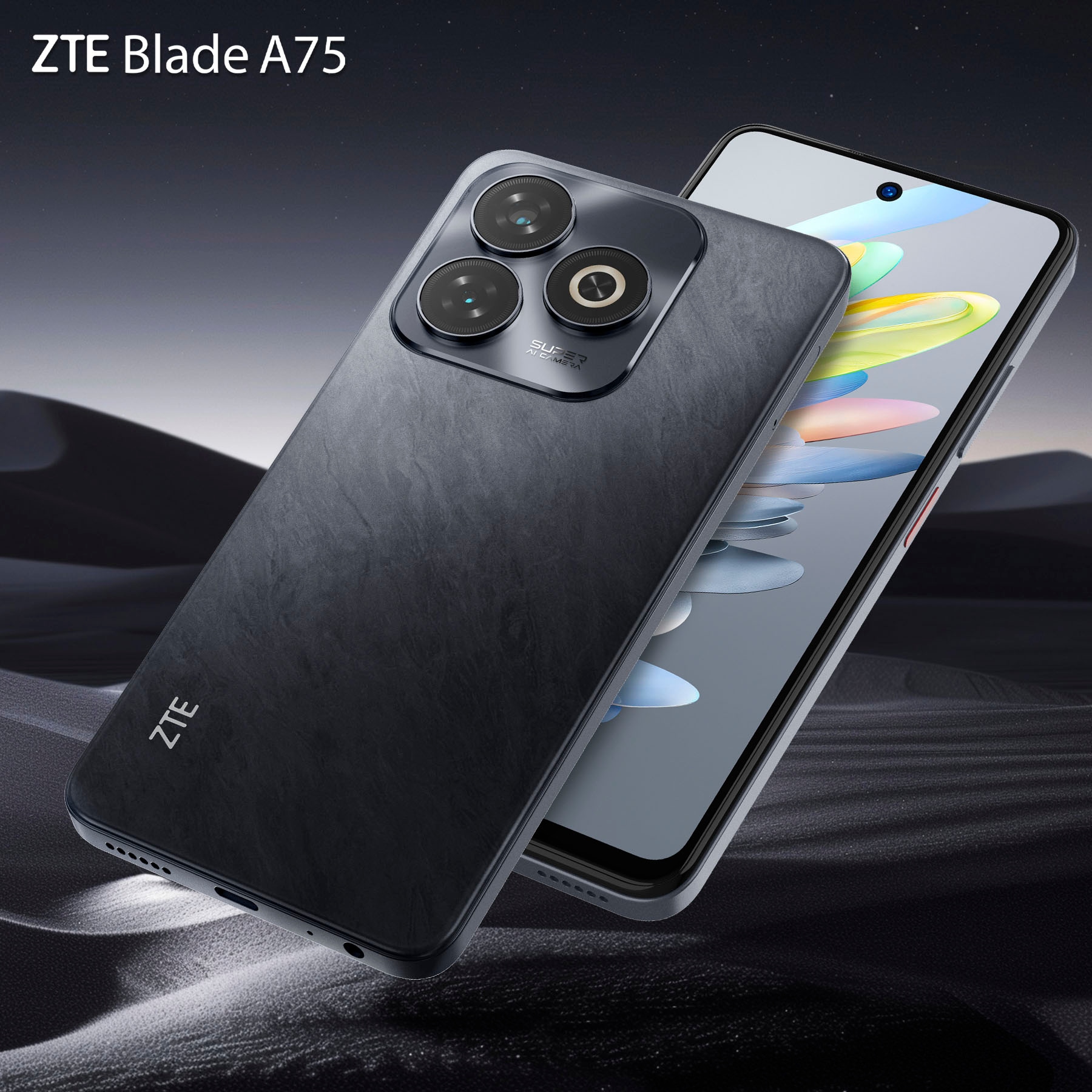 ZTE Smartphone »Blade A75«, schwarz, 16,76 cm/6,6 Zoll, 50 MP Kamera