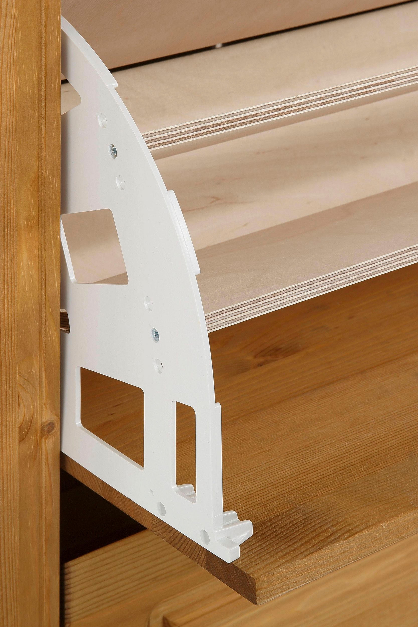 OTTO home Schuhtruhe »Rustic, Schuhbank, Dielenmöbel, Landhausstil« aus massiver Kiefer, Sitzhöhe 49 cm, mit Kassettenoptik