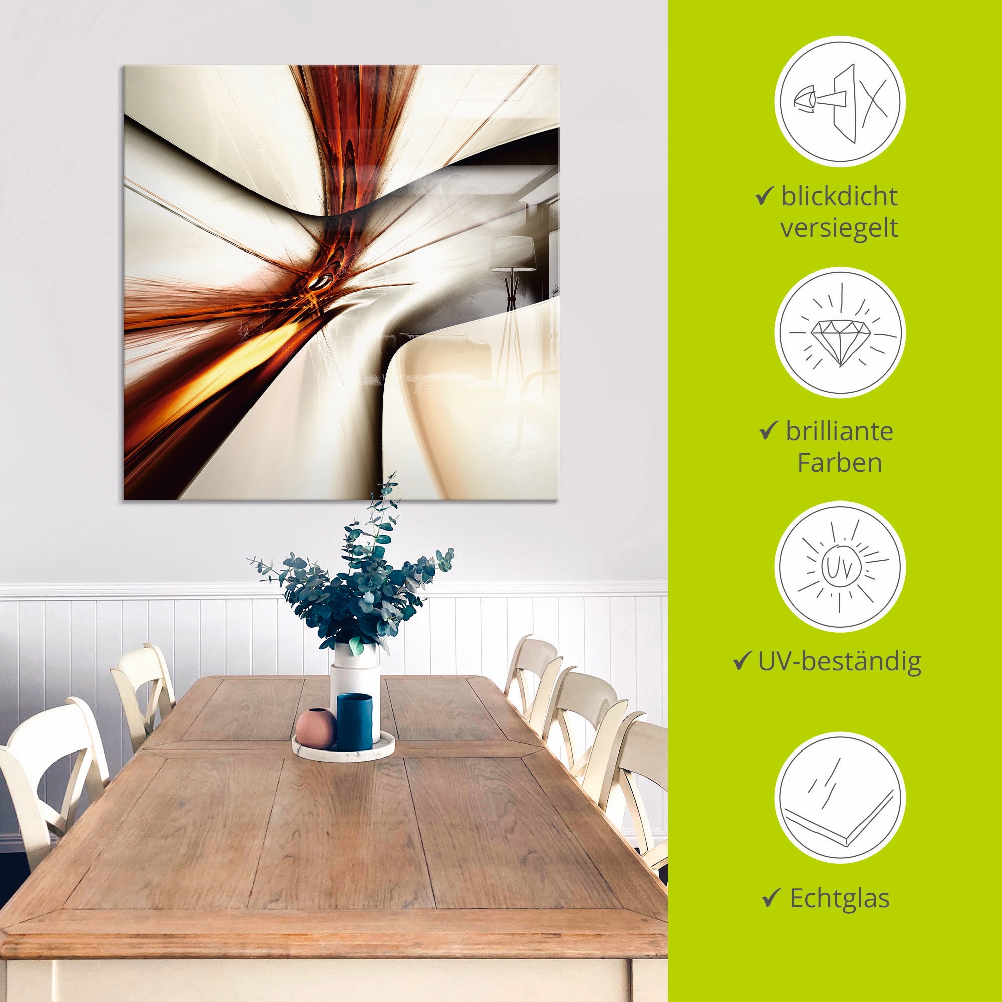 Artland Glasbild »Abstrakt modern« Muster 1 Stk. tlg. in verschiedenen Größen