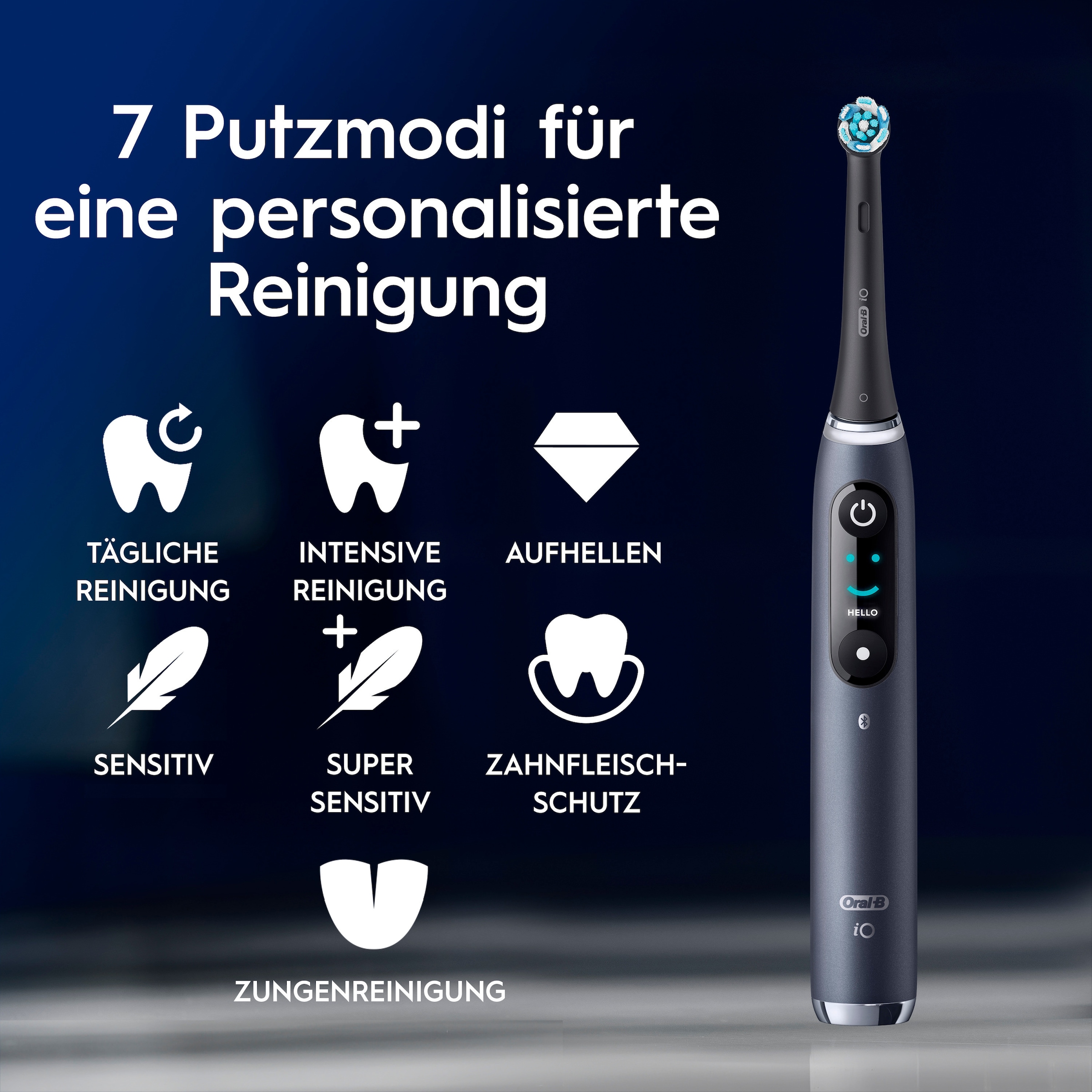 Oral-B Elektrische Zahnbürste »iO Series 9« 3 Stk. Aufsteckbürsten Geschenkedition, 7 Putzmodi, Lade-Reise-Etui