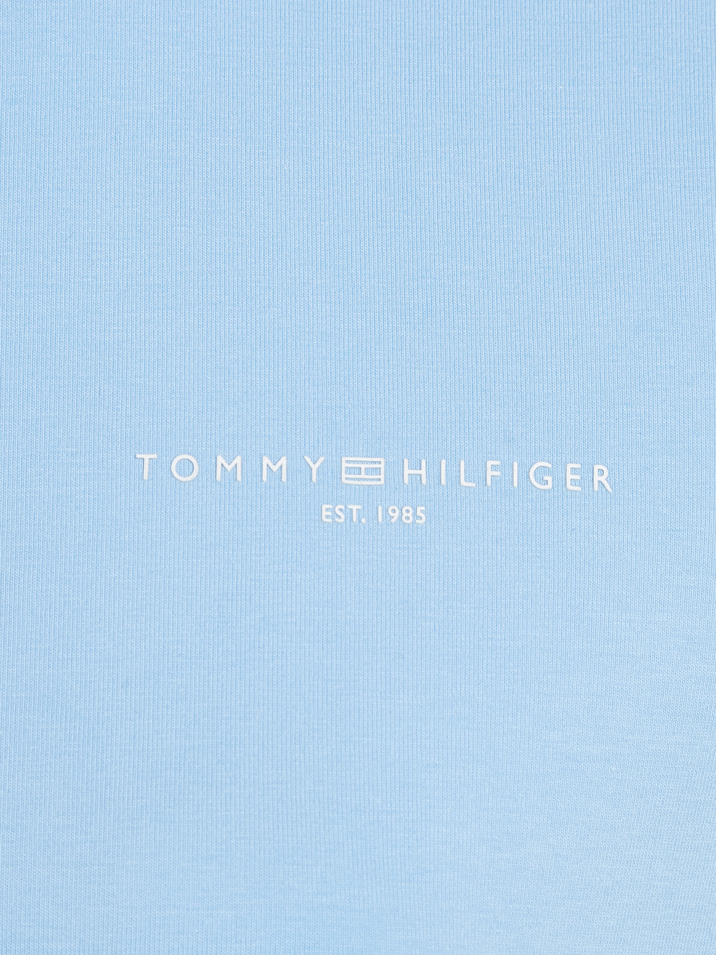Tommy Hilfiger Rundhalsshirt »1985 REG MINI CORP LOGO C-NK SS«, mit Tommy Hilfiger Logoschriftzug und Bestickung