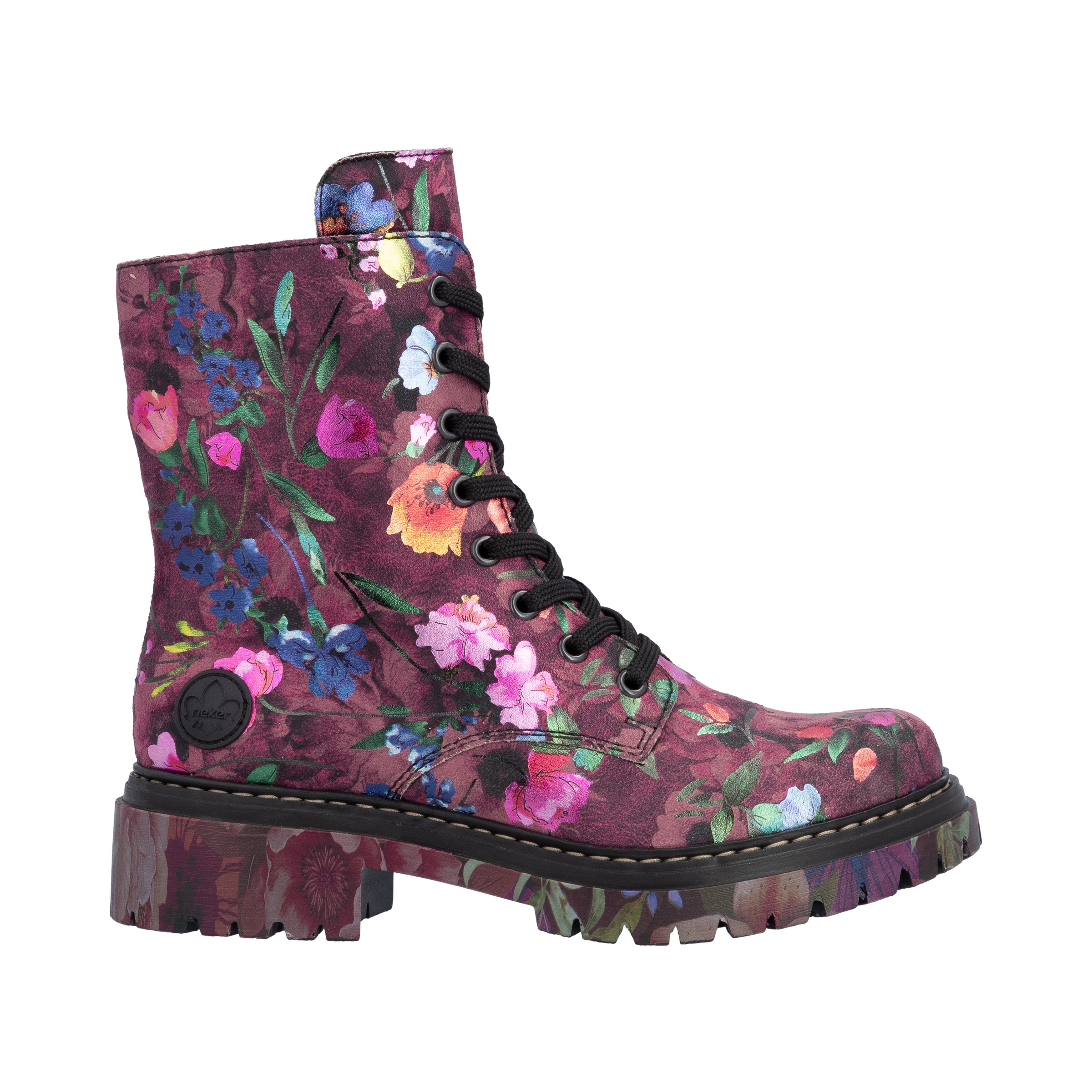Rieker Schnürboots  Schnürstiefelette, Profilsohle, in veganer Verarbeitung