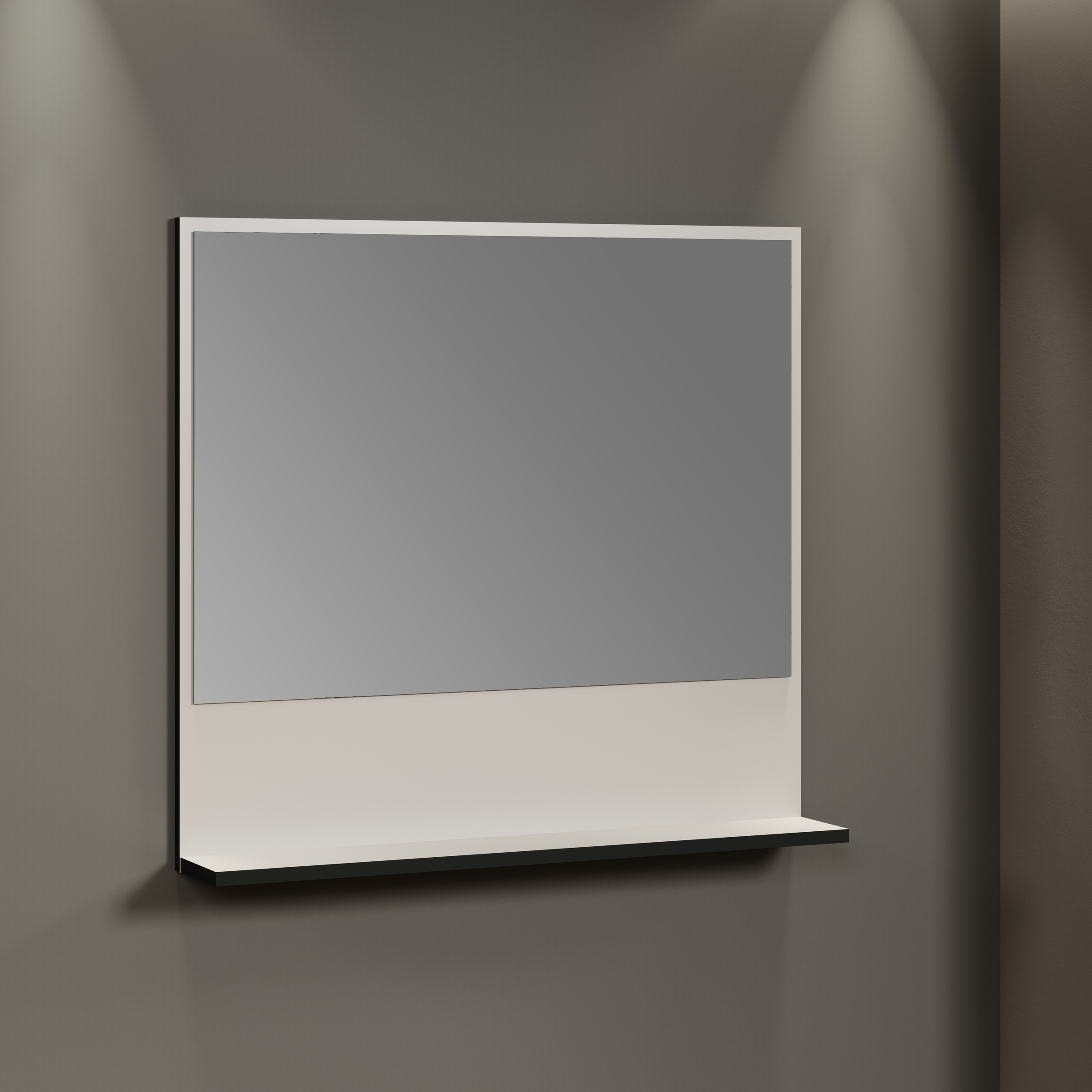 welltime Badspiegel »Amrum«, (1 St.), Eleganter Badezimmerspiegel mit Ablage - Maße (B/T/H) 60-80/14/74 cm
