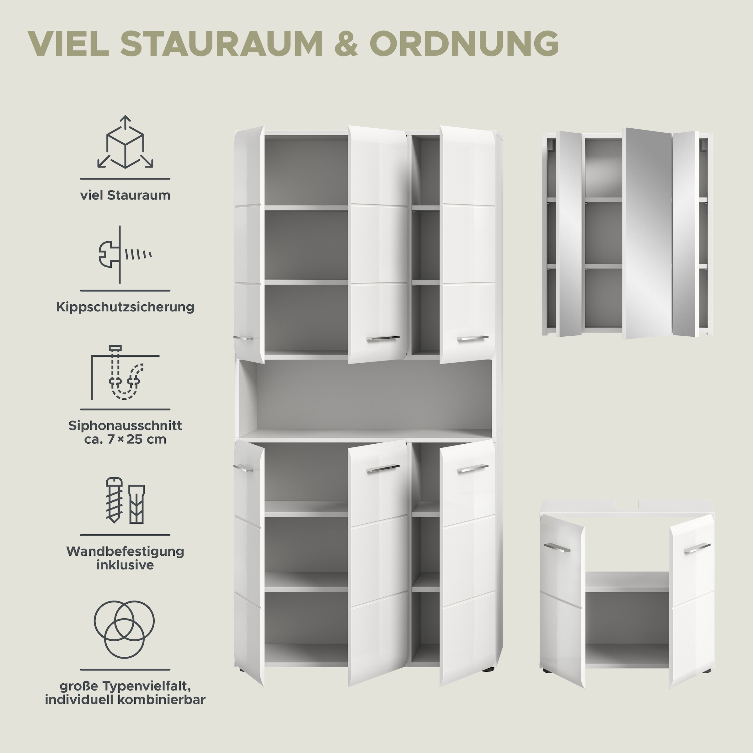 INOSIGN Badezimmer-Set Set, 4 Stk. tlg.