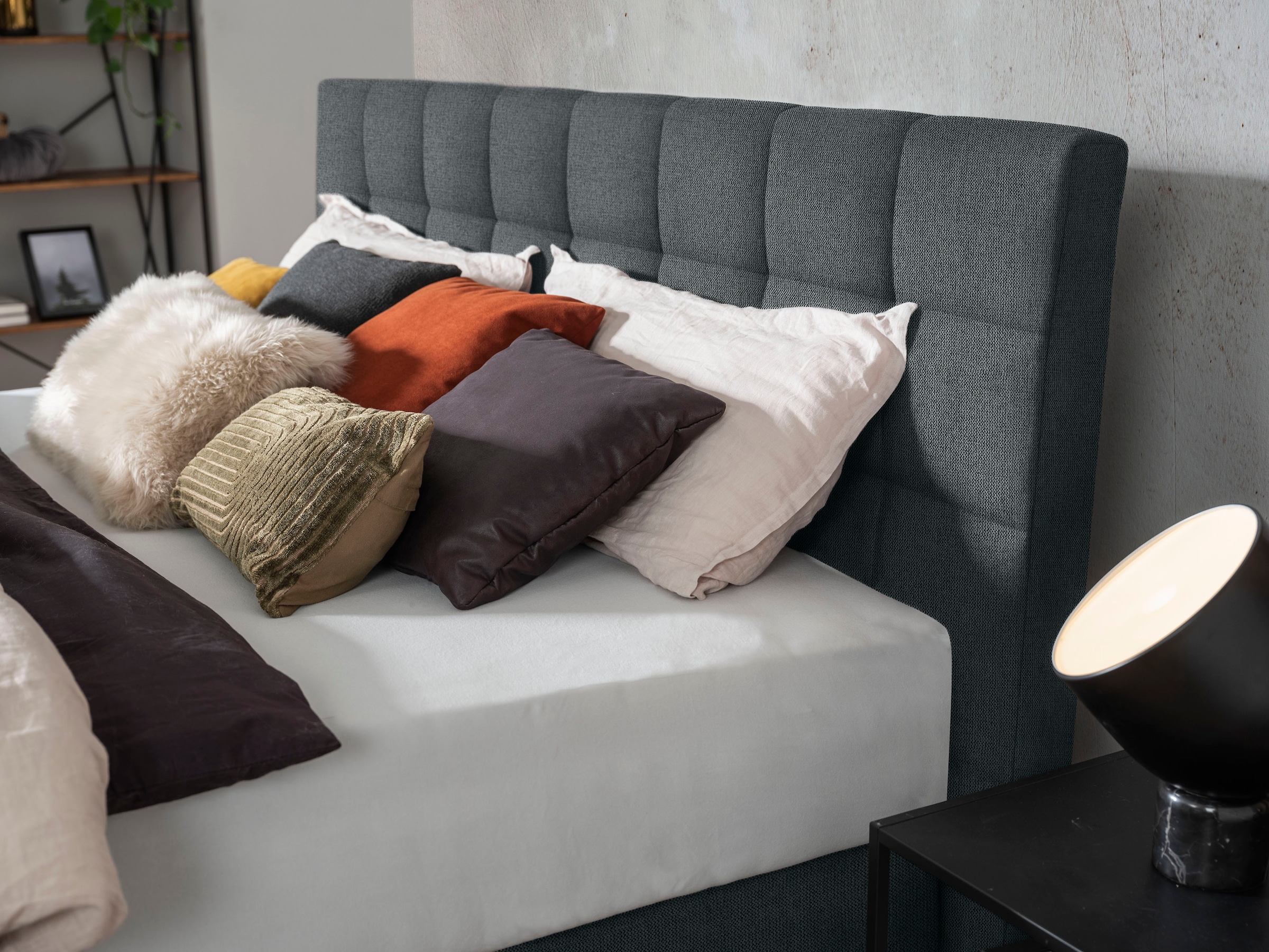 alina Boxspringbett »Edera«, Doppelbett wahlweise mit Topper, Liegefläche 180x200 cm, mit Steppung