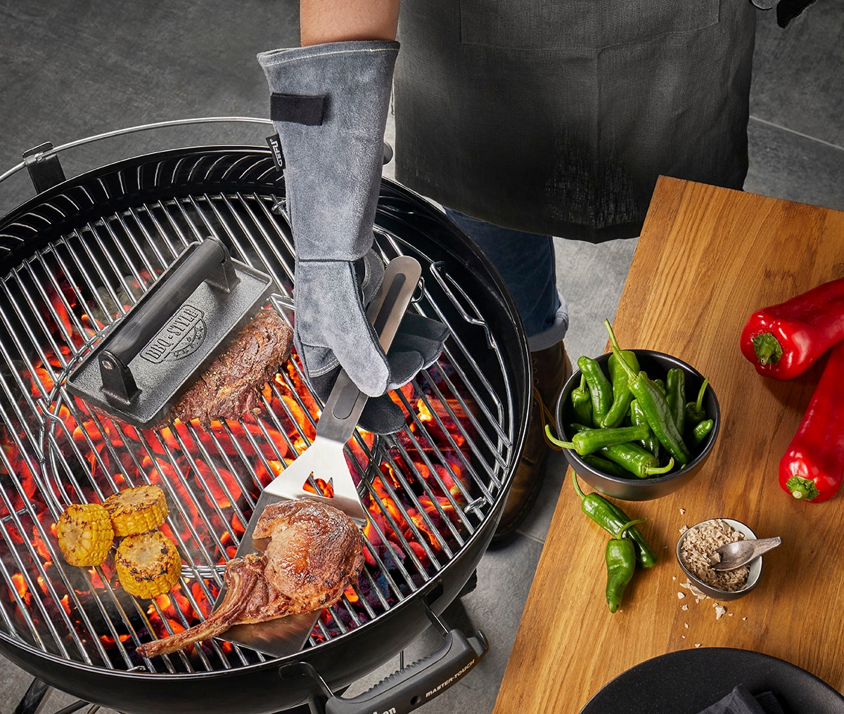 GEFU Grillhandschuhe »BBQ«, (Set, 2 tlg.), atmungsaktiv & komfortabel, Veloursleder