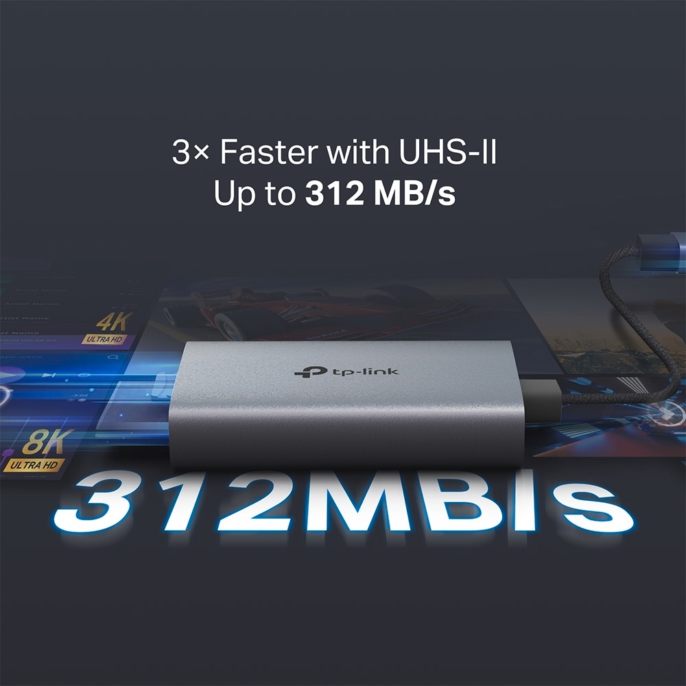 TP-Link USB-Adapter »UA440C USB3.0 Type-C zu SD & microSD 4.0«, USB-C zu MicroSD-Card, 15 cm