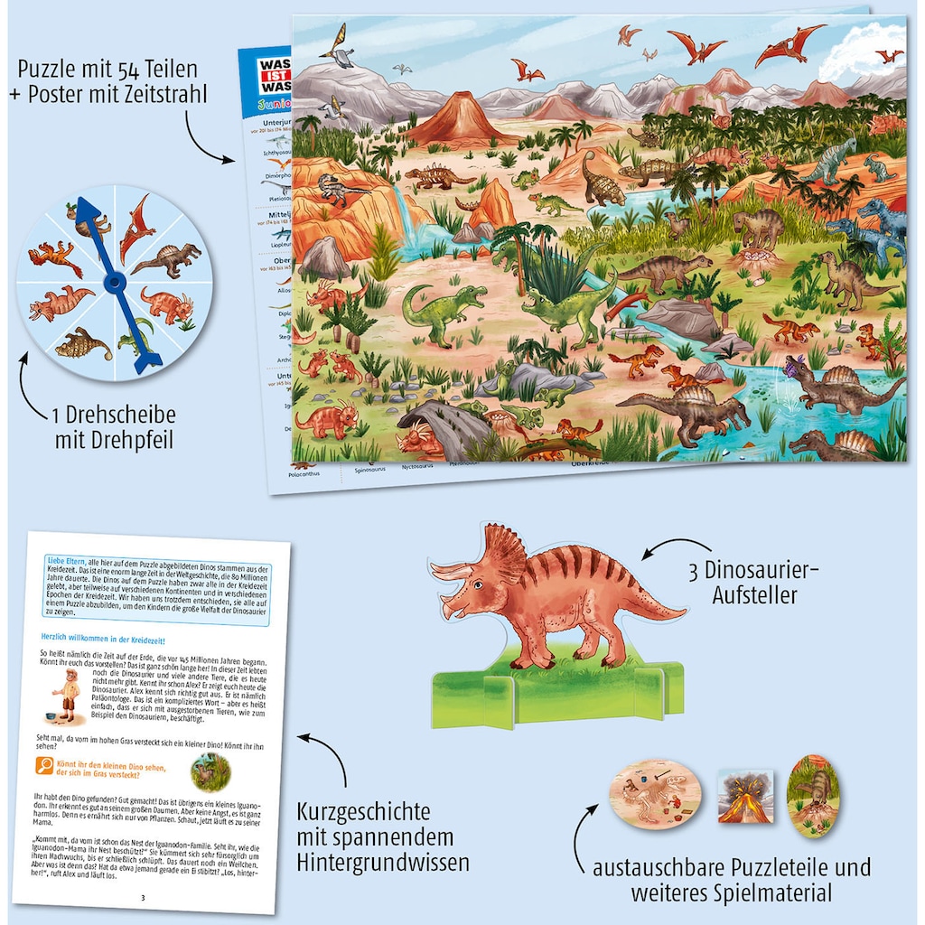 Kosmos Puzzle »WAS IST WAS Junior, Entdecke die Dinosaurier«