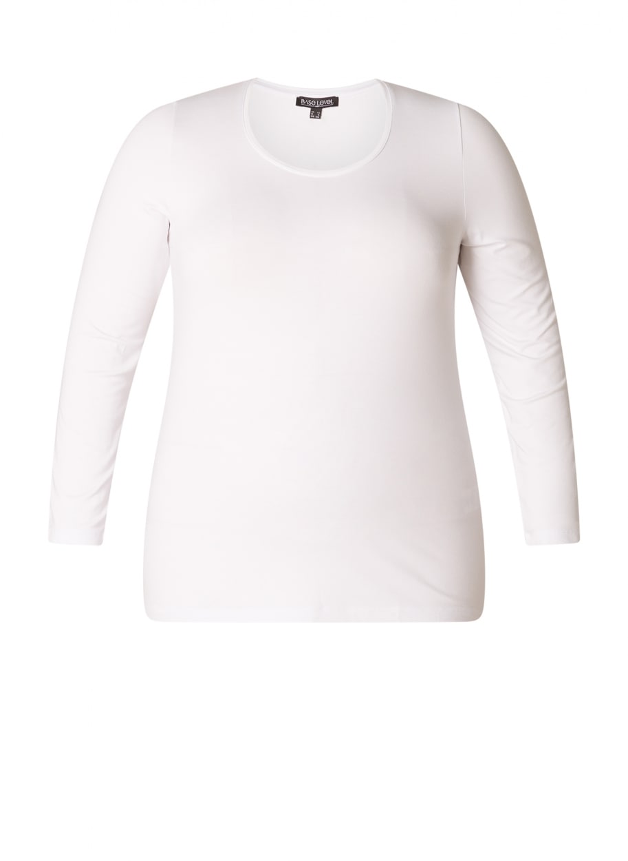 Base Level Curvy Langarmshirt mit Rundhalsausschnitt