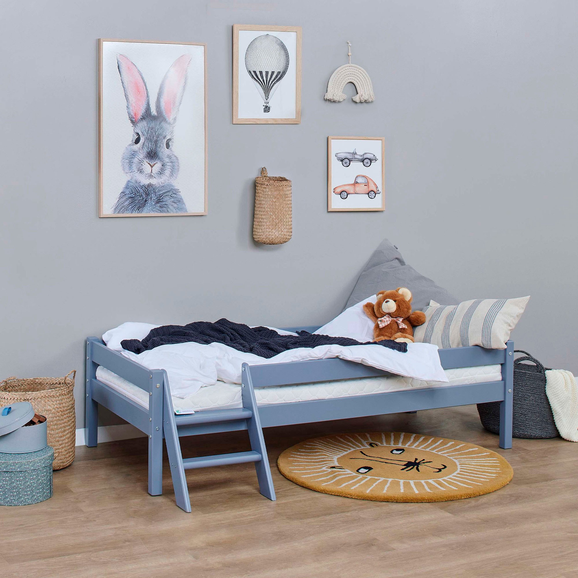 Home affaire Jugendbett »ECO One«, Kinderbett mit Rausfallschutz und Leiter, 3 Farben/Matratze wählbar