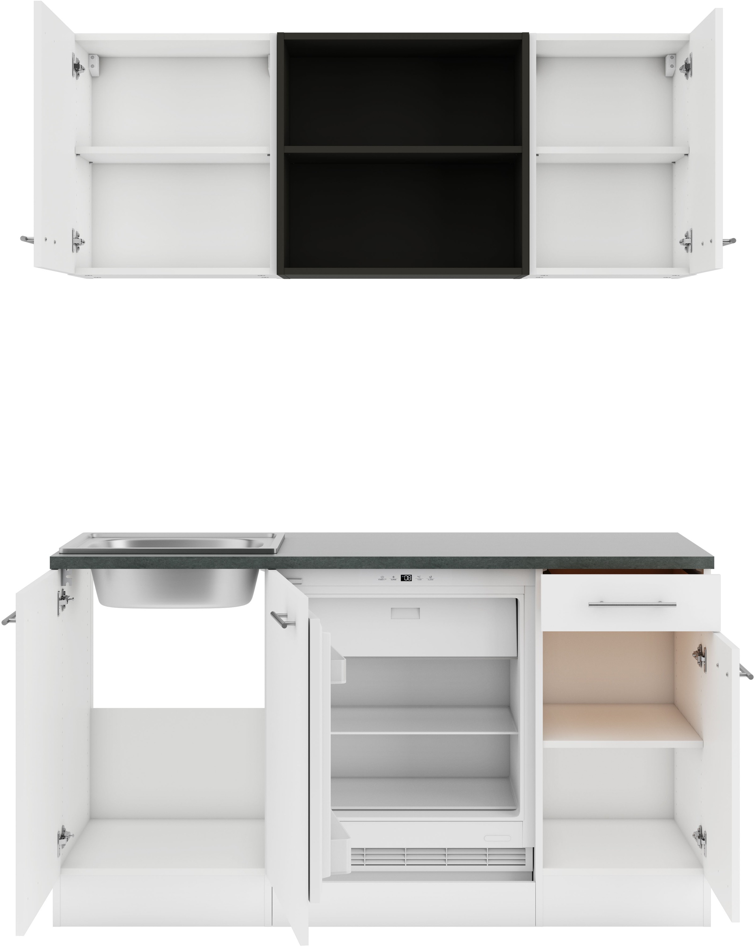 OPTIFIT Pantryküche »Bella«, Breite 150 cm, wahlweise mit Kochfeld oder Unterbaukühlschrank