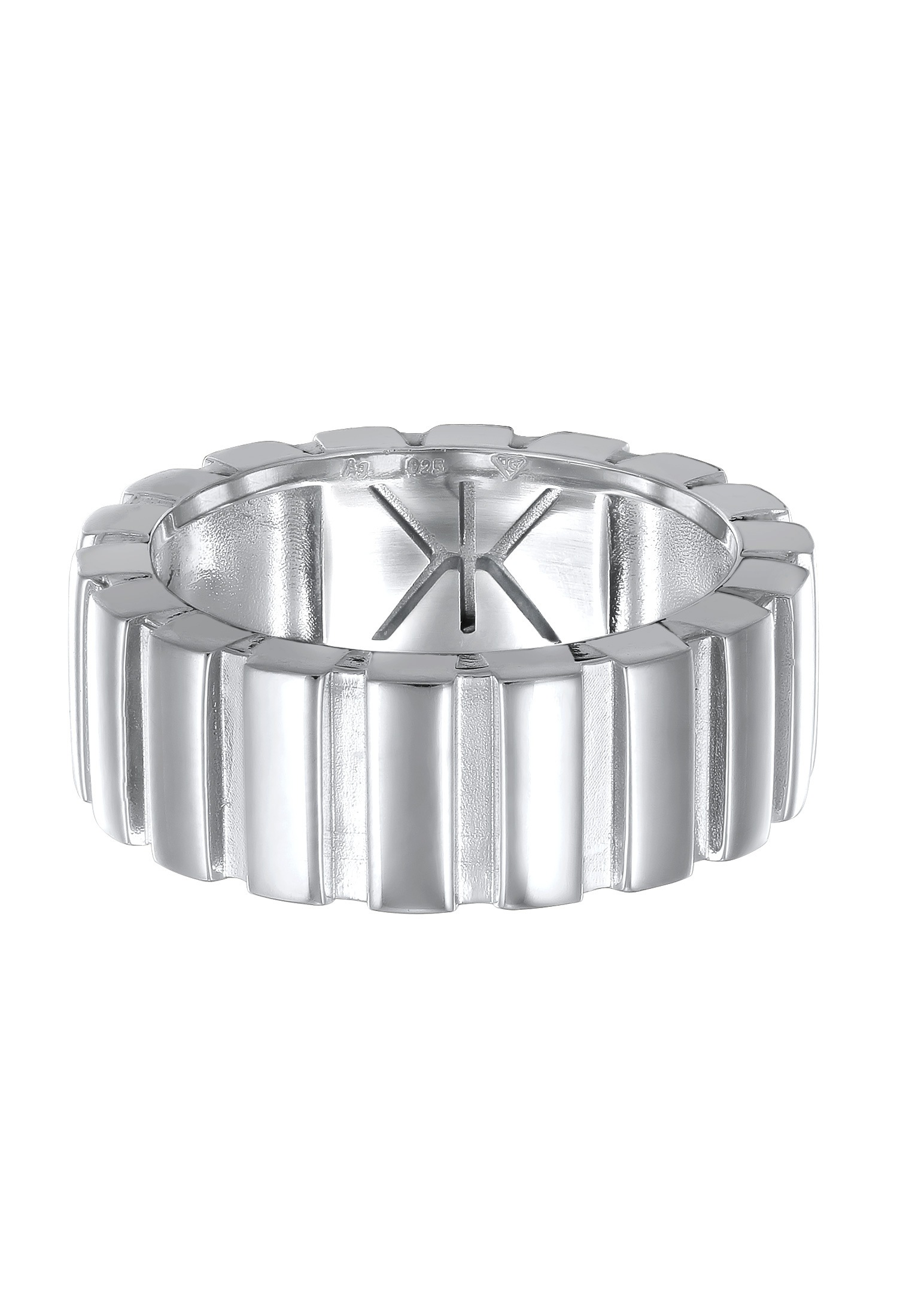 Kuzzoi Silberring »Ring Herrenring Maskulin Rillendesign 925 Sterling Silber«