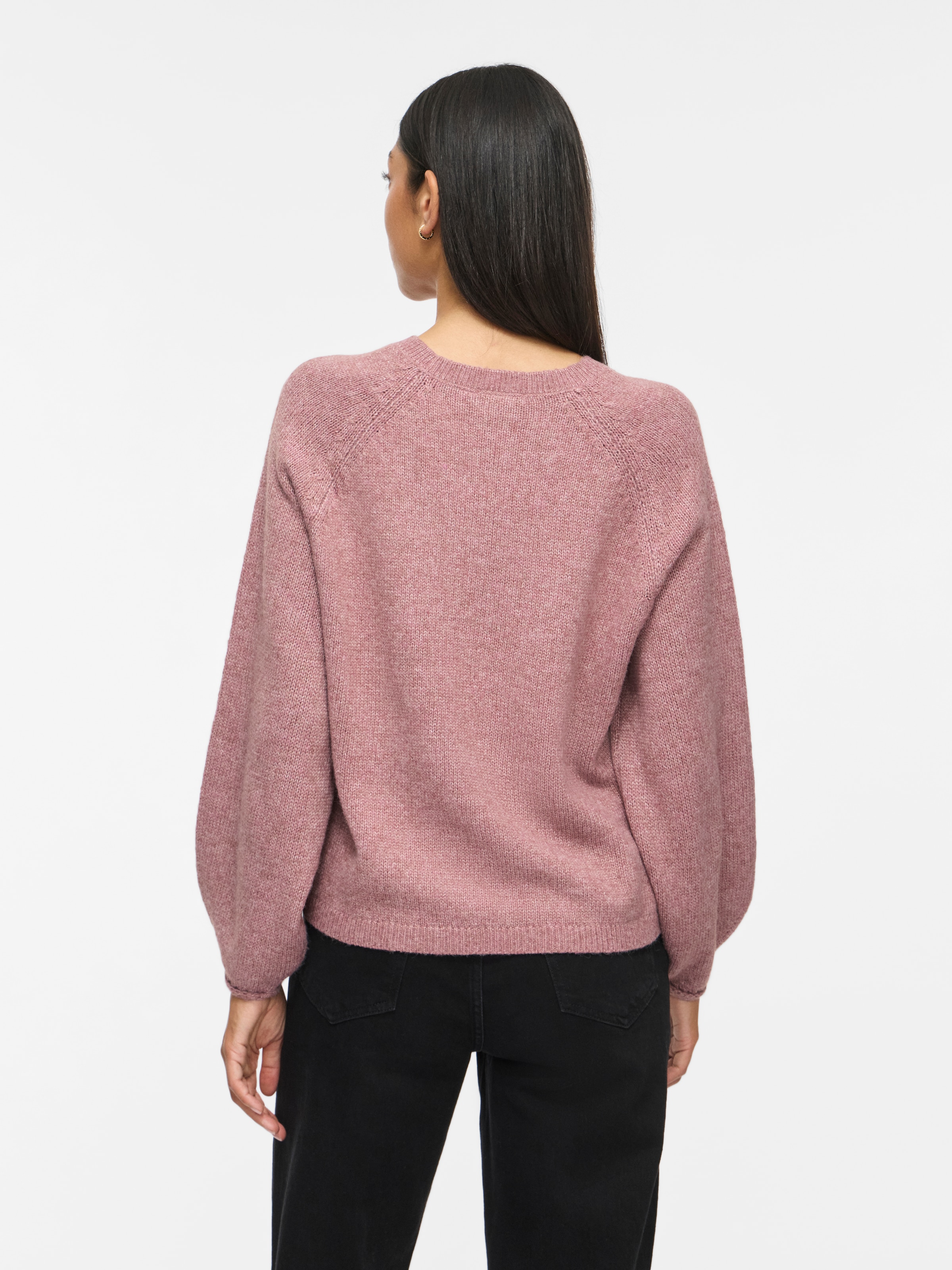 Vila Strickpullover »VISAPNA O-NECK L/S KNIT TOP/PB/1« Materialmix, regular fit