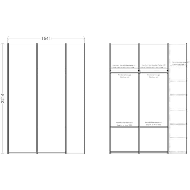 Müller SMALL LIVING Kleiderschrank »Modular Plus Variante 2«, inklusive  links oder rechts montierbarem Seitenregal auf Raten bestellen