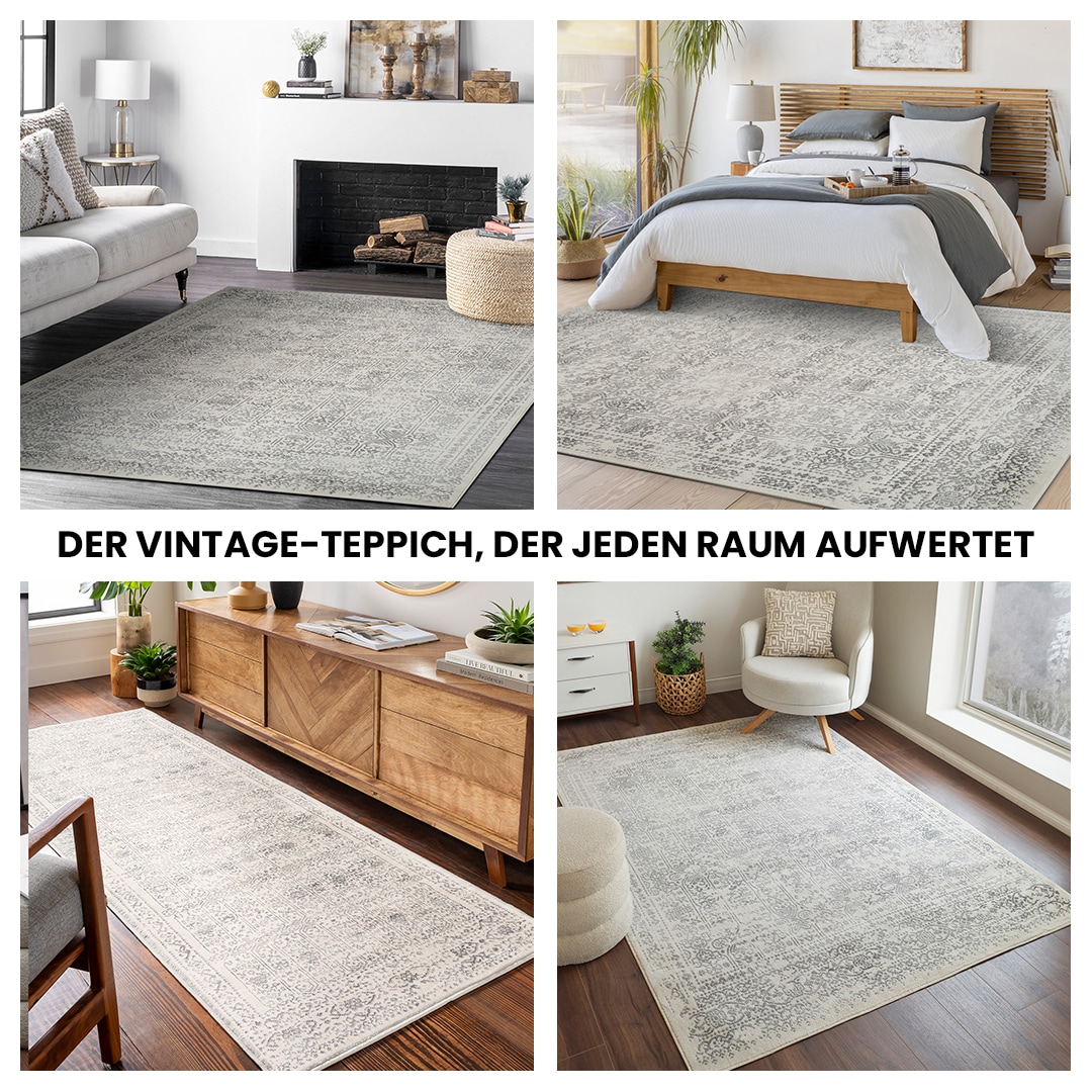 Livabliss Läufer »OTTAWA«, rechteckig, 9 mm Höhe, Vintage Orientteppich, Kurzflor Boho Wohnzimmerteppich, Läufer