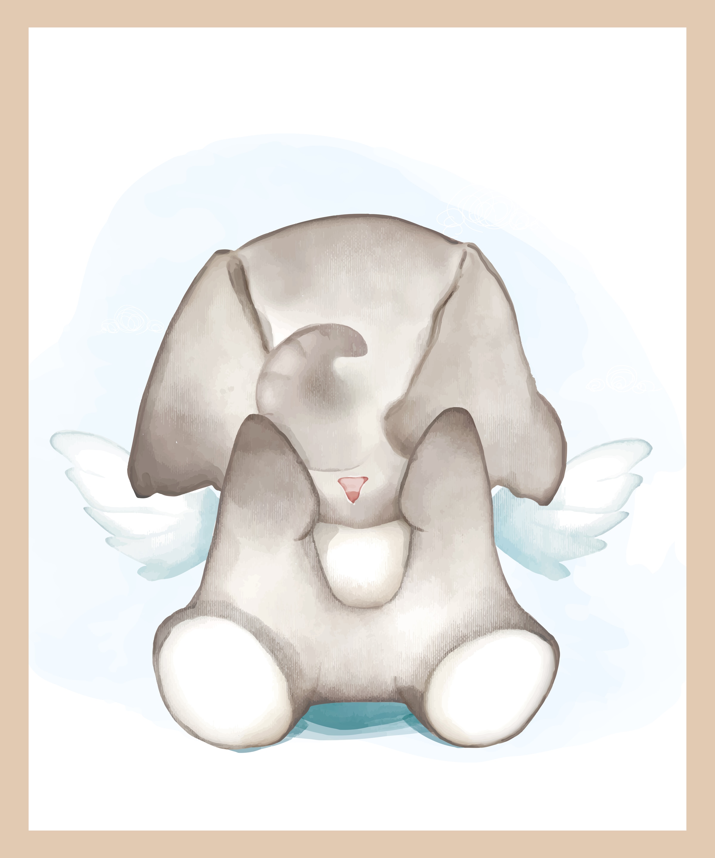 Lüttenhütt Bild mit Rahmen »Elefant mit Flügeln«, Fantasy-Elefant-Tiere, (1 St.), Premium Rahmenbild, Motive in wunderschönen Pastelltönen