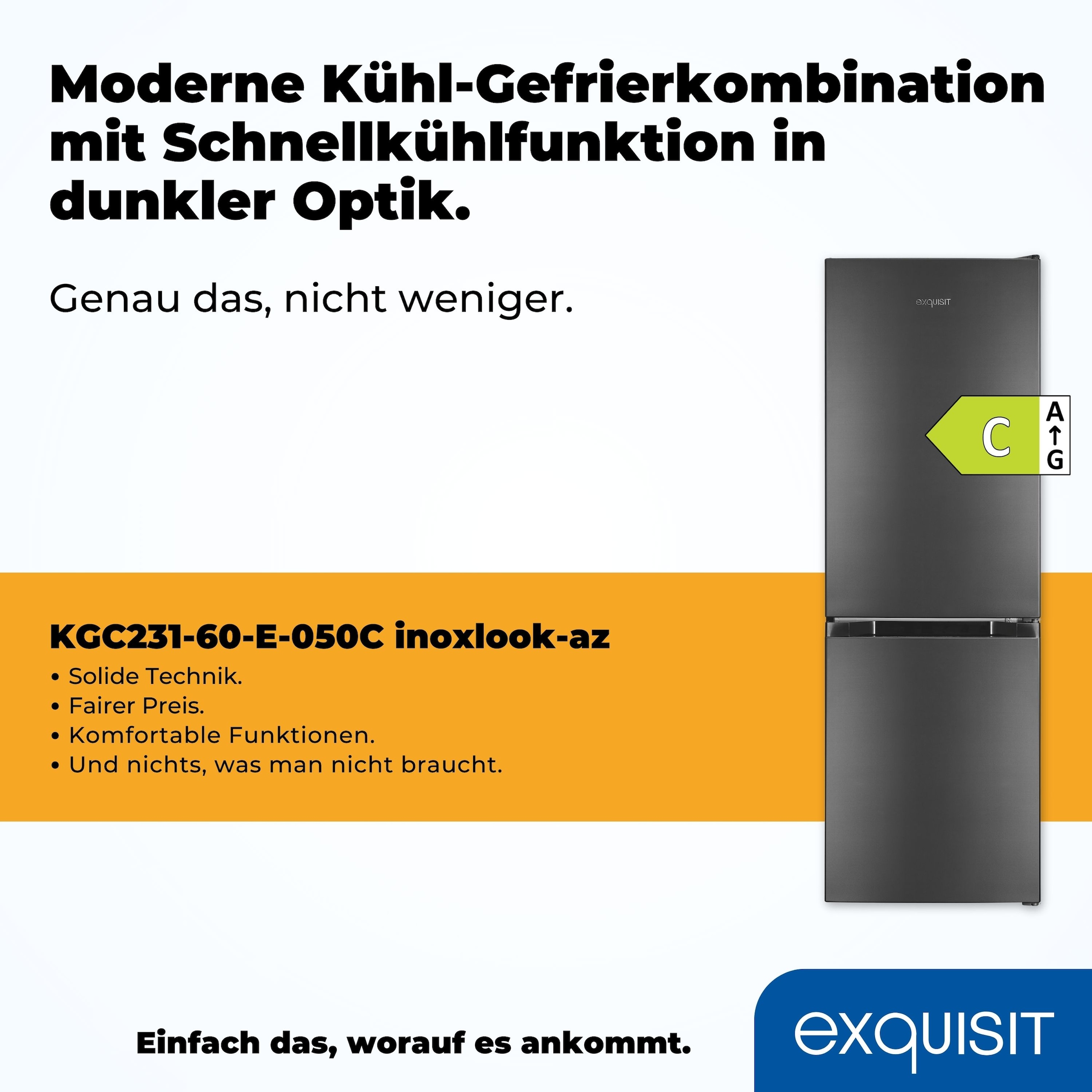 exquisit Kühl-/Gefrierkombination »KGC231-60-E-050C«