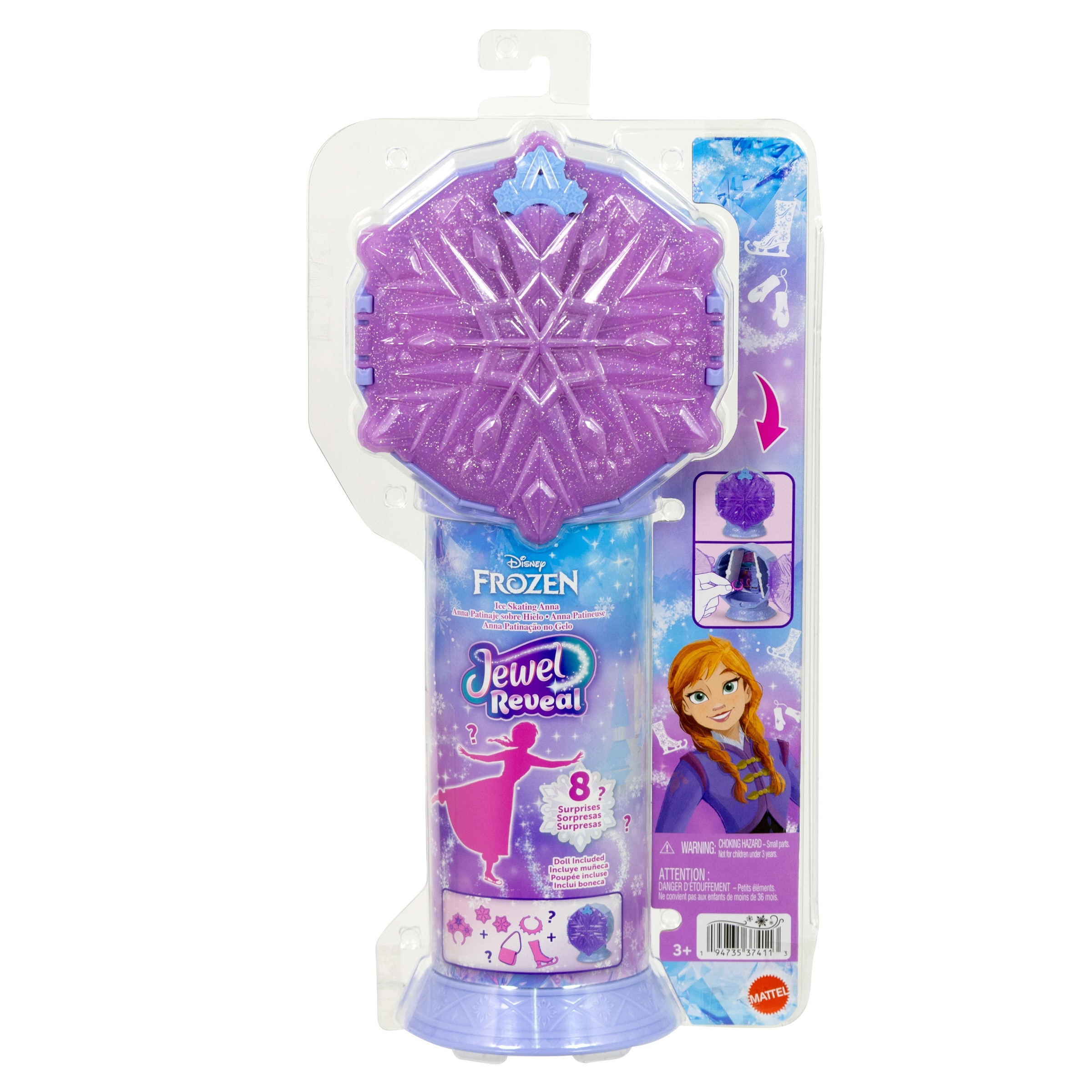 Mattel® Anziehpuppe »Disney Die Eiskönigin Jewel Reveal, Eisläuferin Anna«