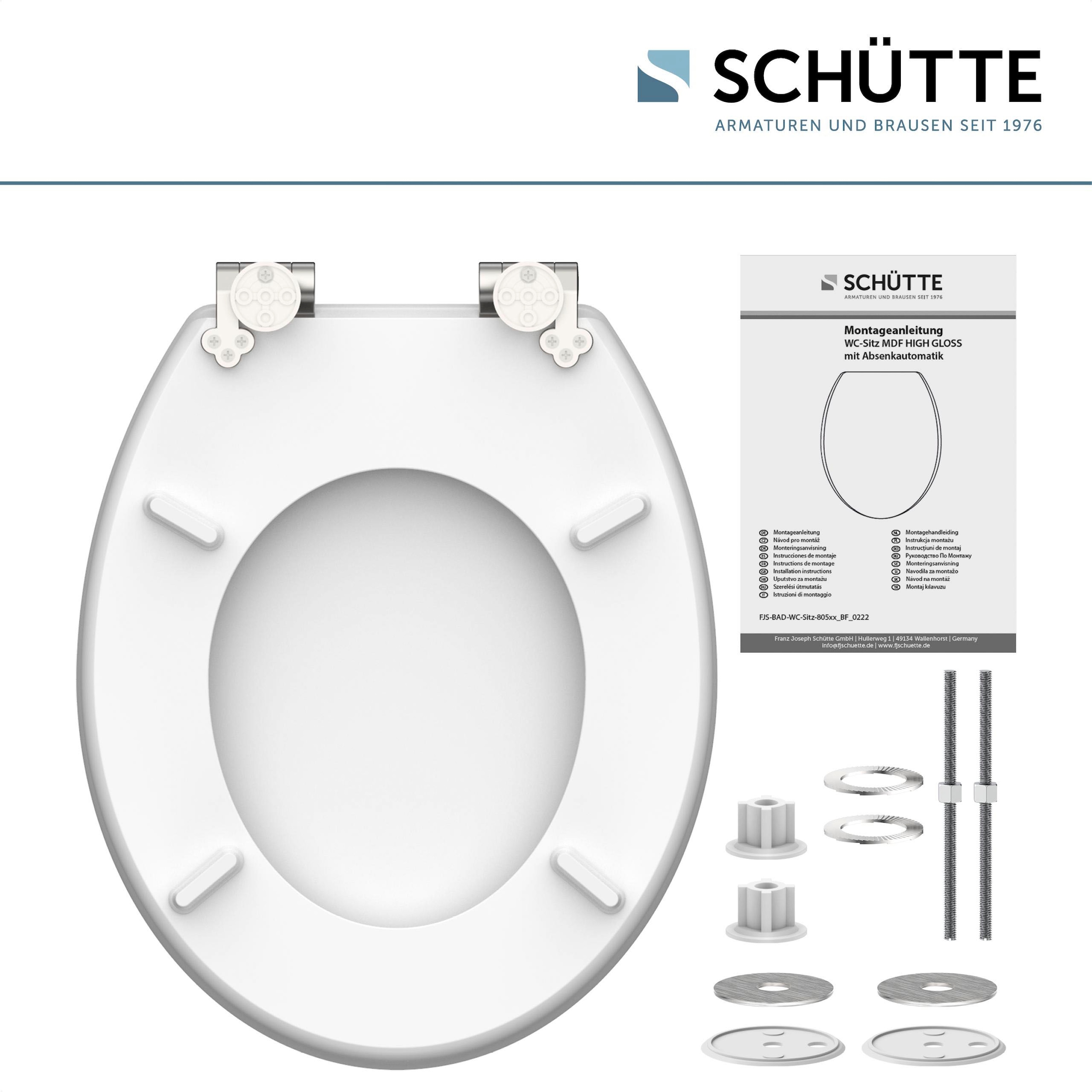 Schütte WC-Sitz »Flowers&Wood«, High Gloss mit MDF Holzkern, mit Absenkautomatik