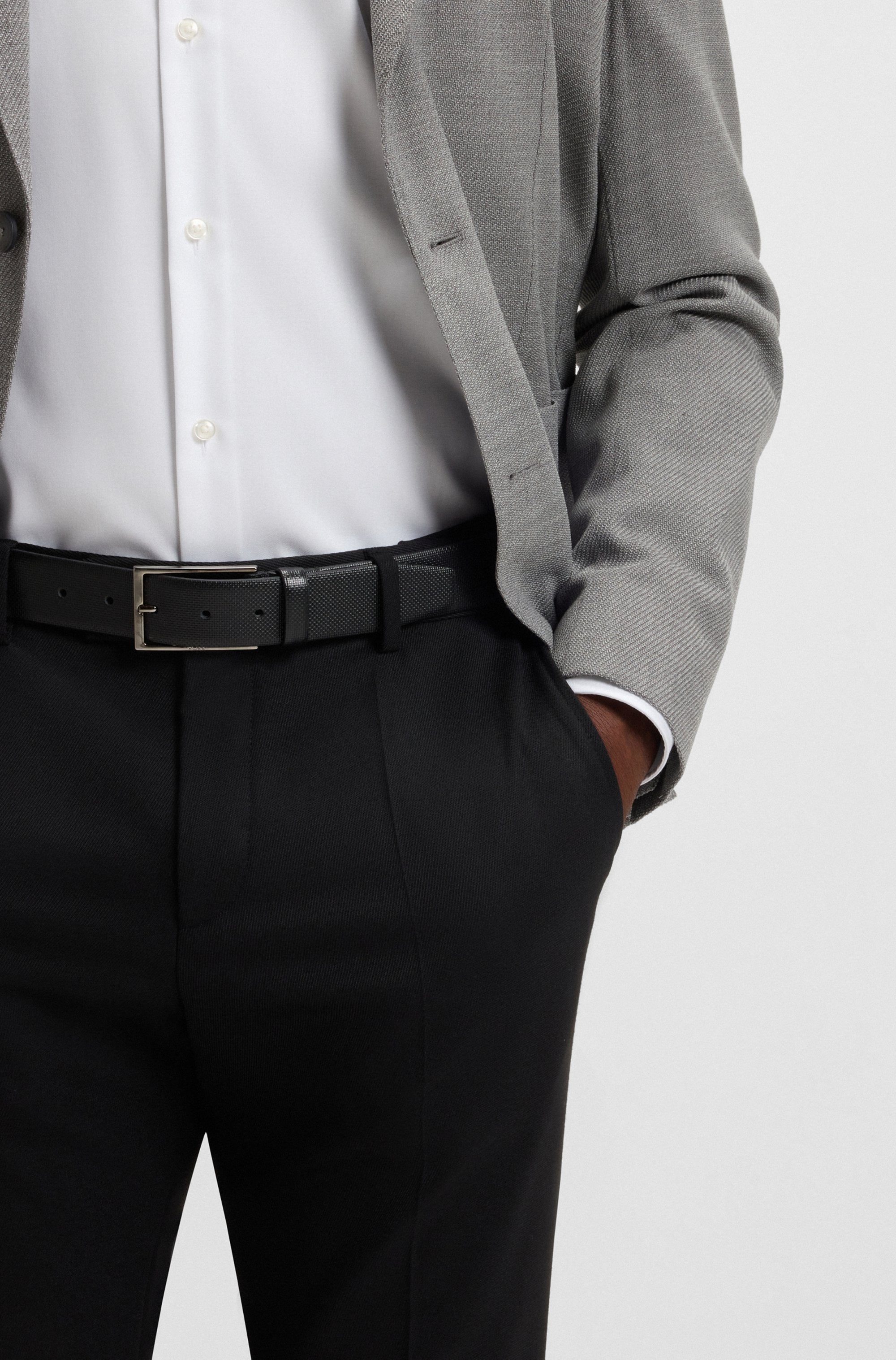 BOSS Ledergürtel »Carmello« in strukturierter Optik