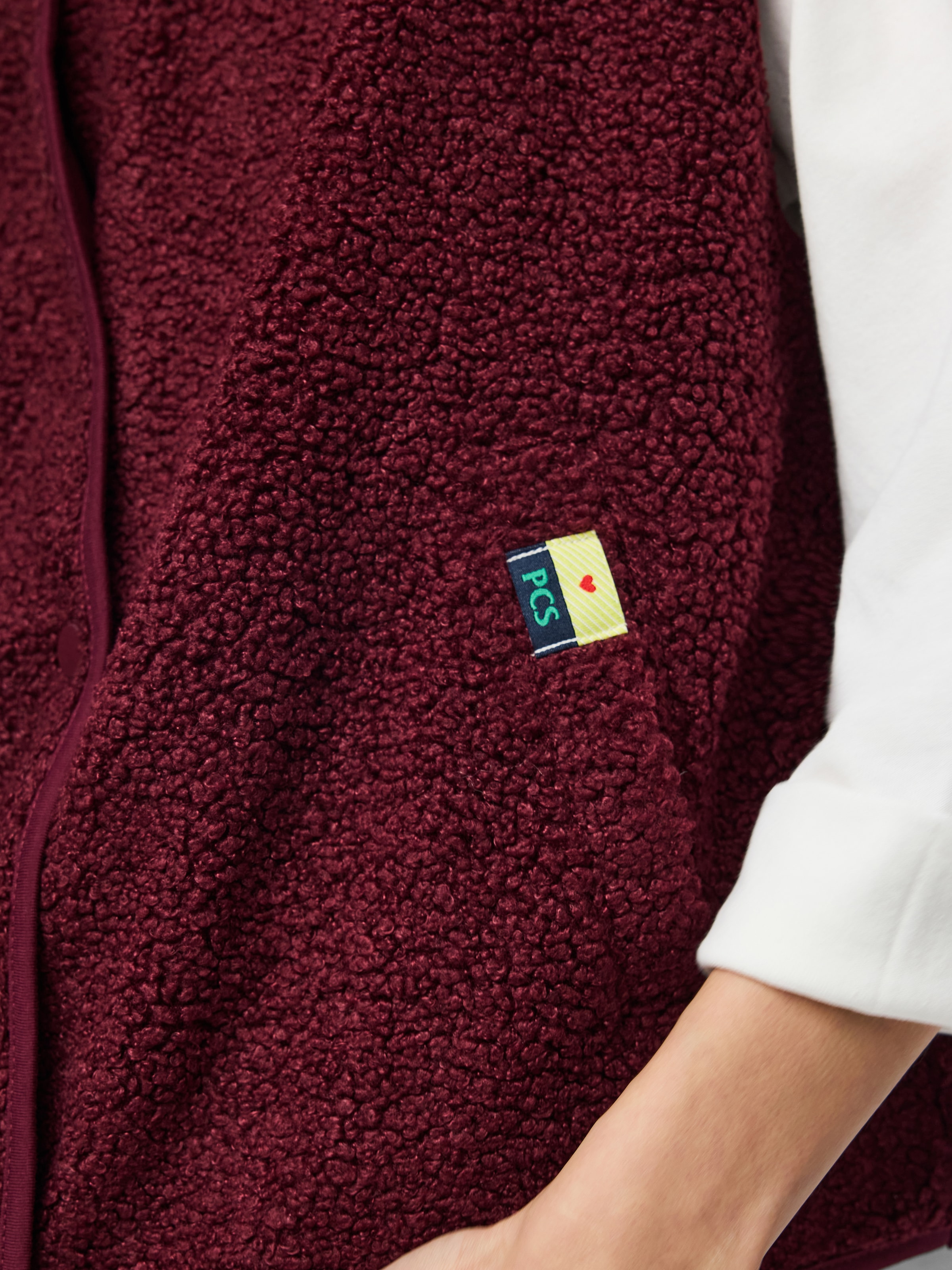 pieces Plüschweste »PCKATTY TEDDY VEST NOOS BC« Kunstfaser, Plüsch