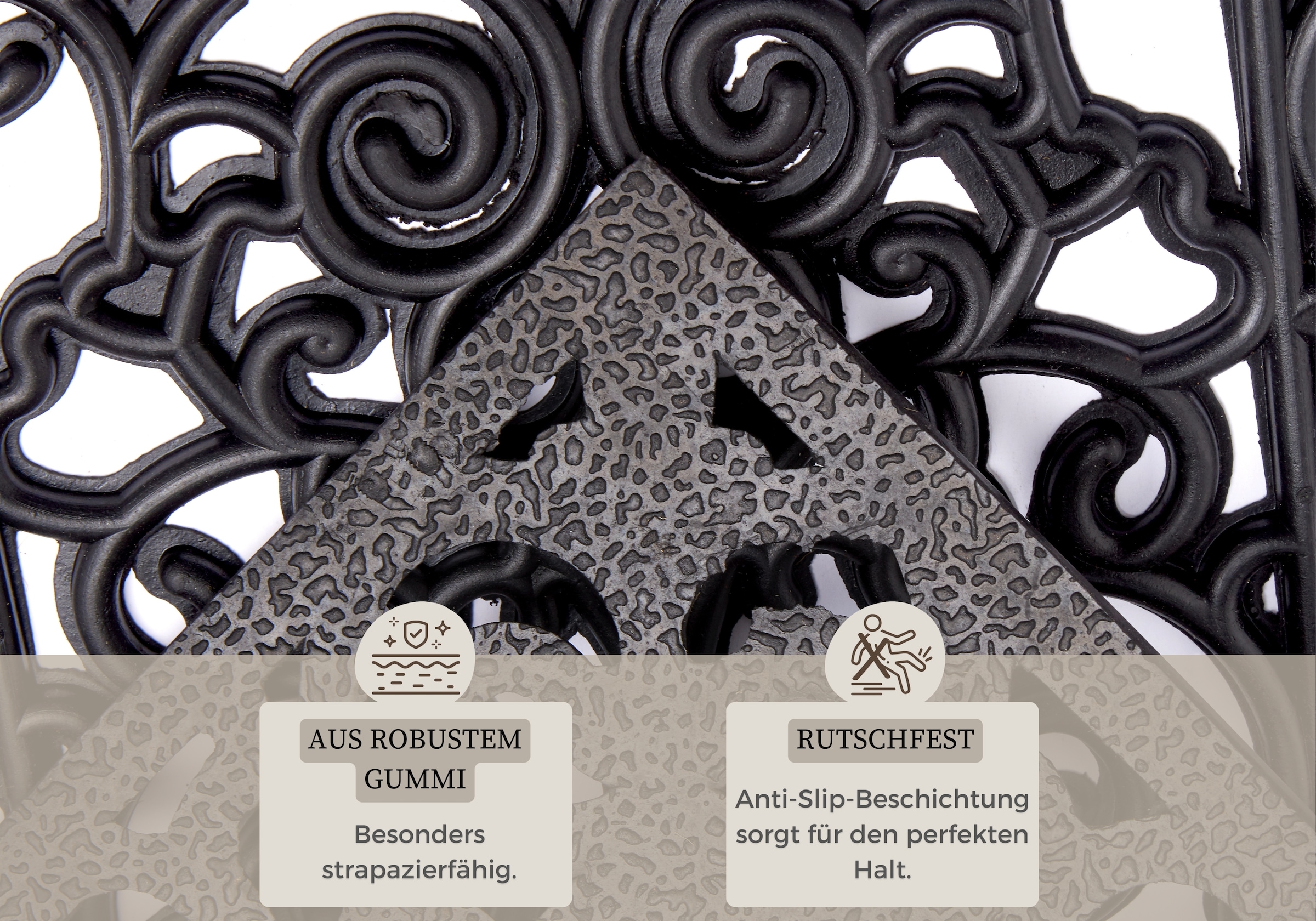 HANSE Home Fußmatte »Ornaments, Türmatte« rechteckig 10 mm Höhe Gummi, Schmutzfangmatte, Outdoor, Rutschfest, Innen, Gummimatte