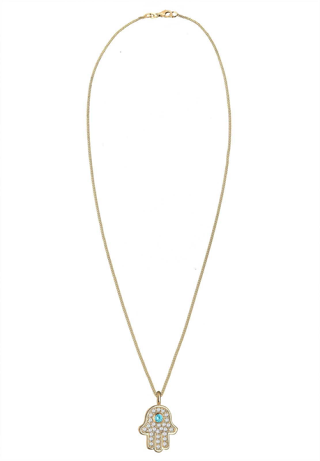 Elli Silberkette »Halskette Hamsa Hand der Fatima Zirkonia 925 Silber«