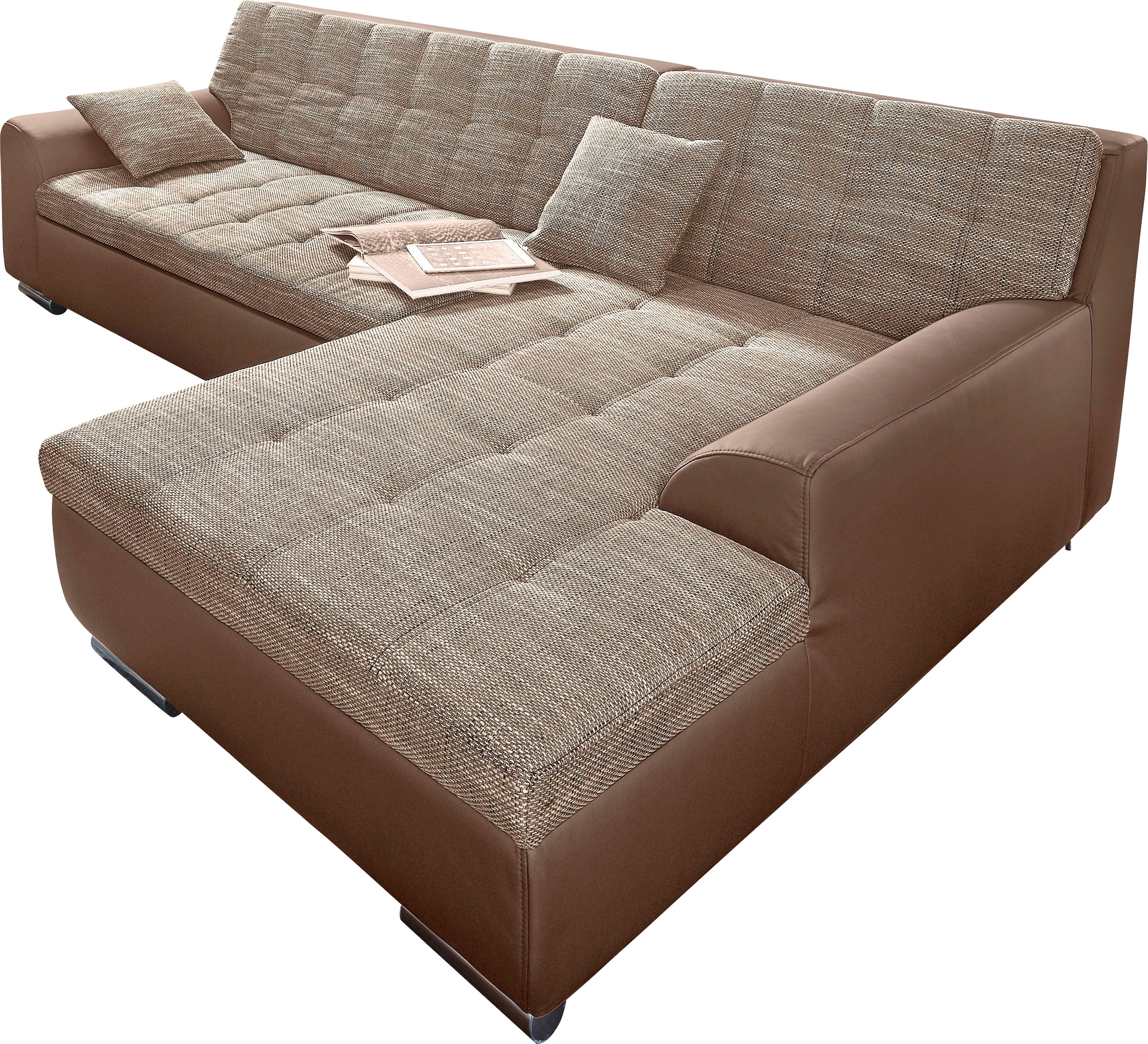 DOMO collection Ecksofa Treviso, wahlweise mit Bettfunktion, incl. Zierkissen