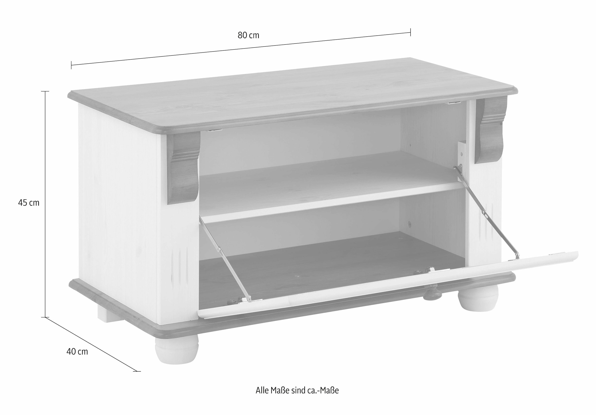 Home affaire Schuhbank »Adele«, Breite 80 cm, Sitzhöhe 45 cm, aus massiver Kiefer, FSC®