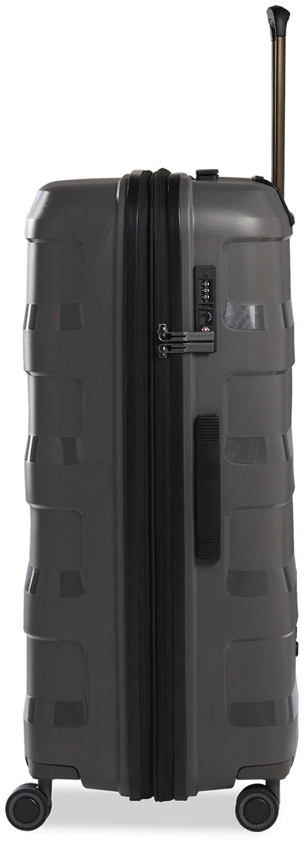Stratic Hartschalen-Trolley »Straw + L, dark grey«, 4 Rollen, Reisekoffer großer Koffer Aufgabegepäck TSA-Zahlenschloss