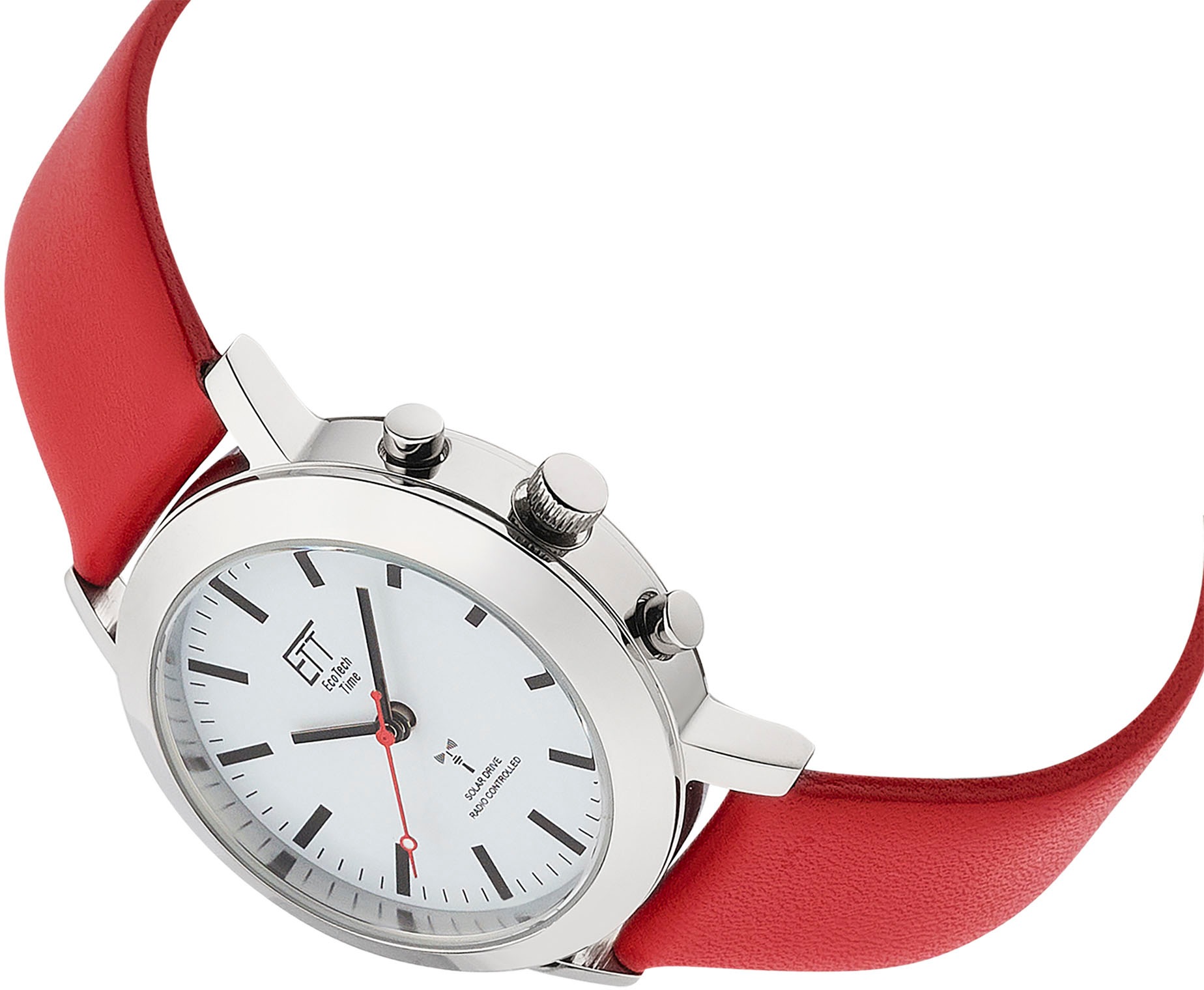 ETT Funkuhr »Station Watch«, Armbanduhr, Damenuhr, Solar, Lederarmband