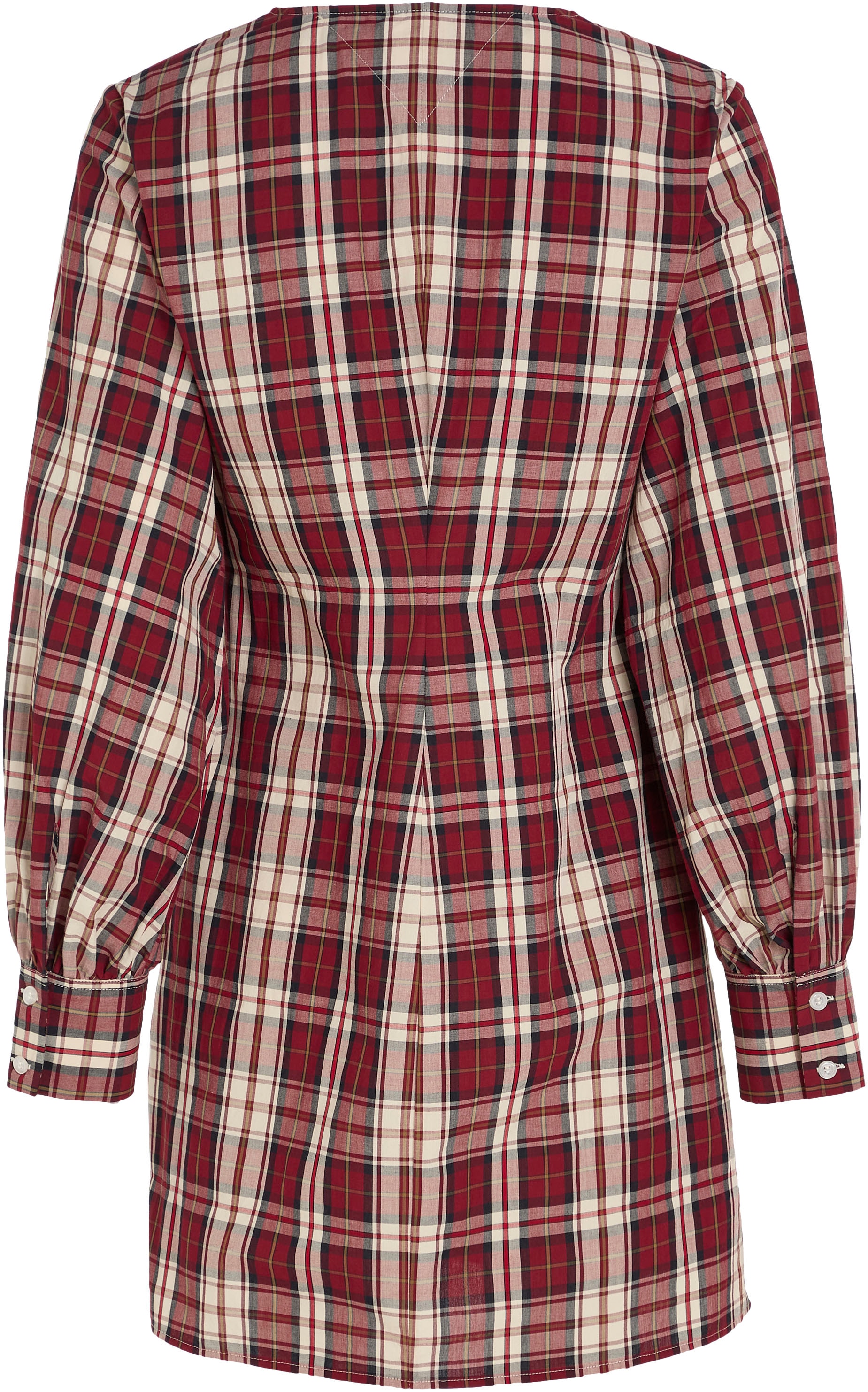 Tommy Hilfiger Blusenkleid »TARTAN CO V-NECK SHIRT DRESS«, mit 2-Knopf-Manschetten