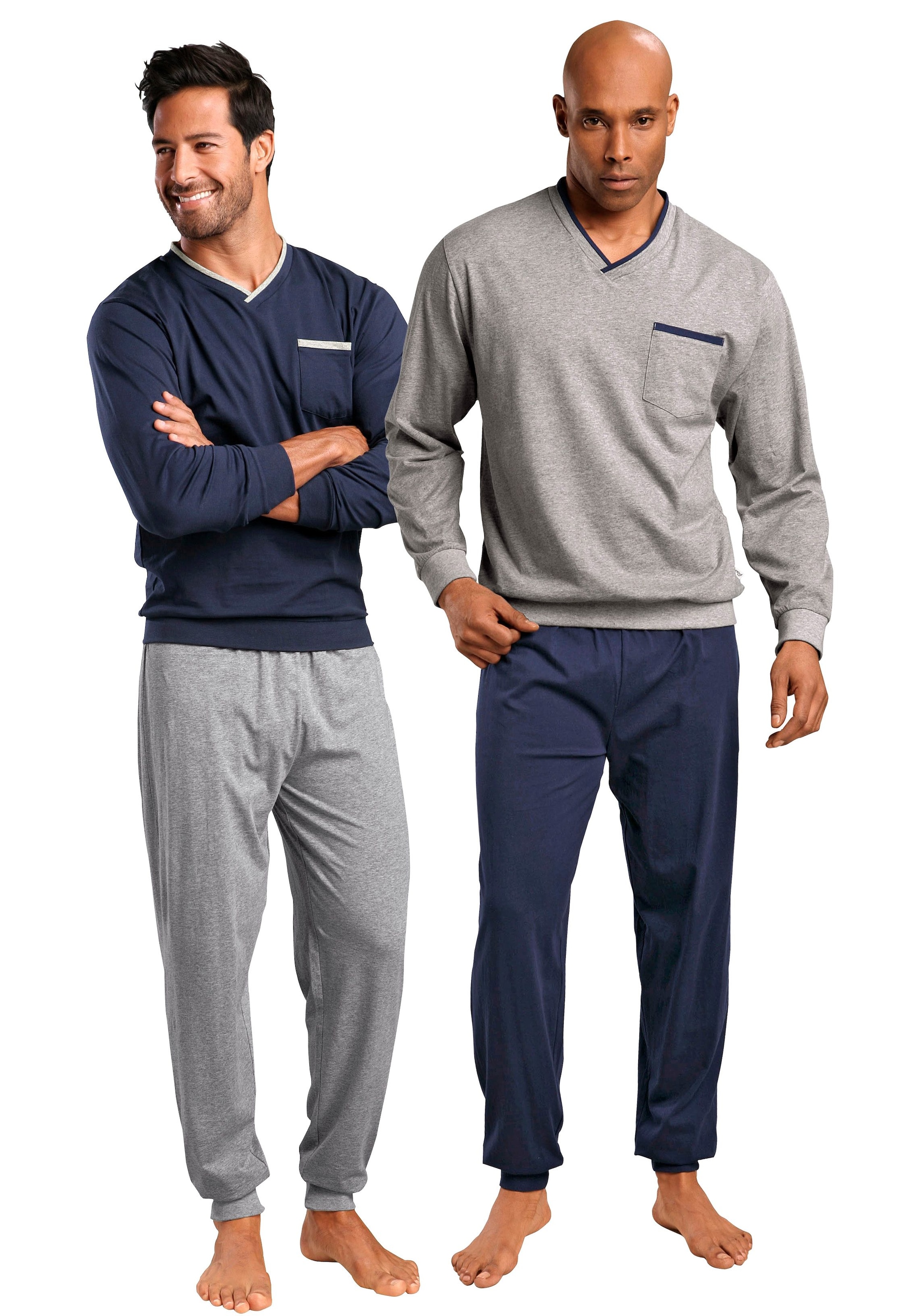 le jogger® Pyjama, (Packung, 4 tlg., 2 Stück), in langer Form