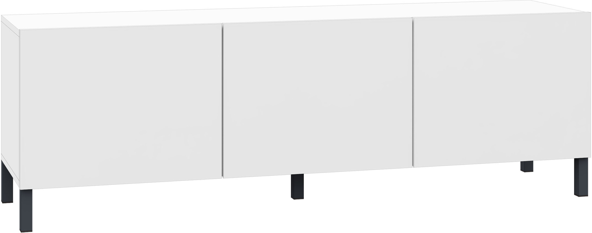 borchardt Möbel Lowboard Metallfüße, grifflose Optik