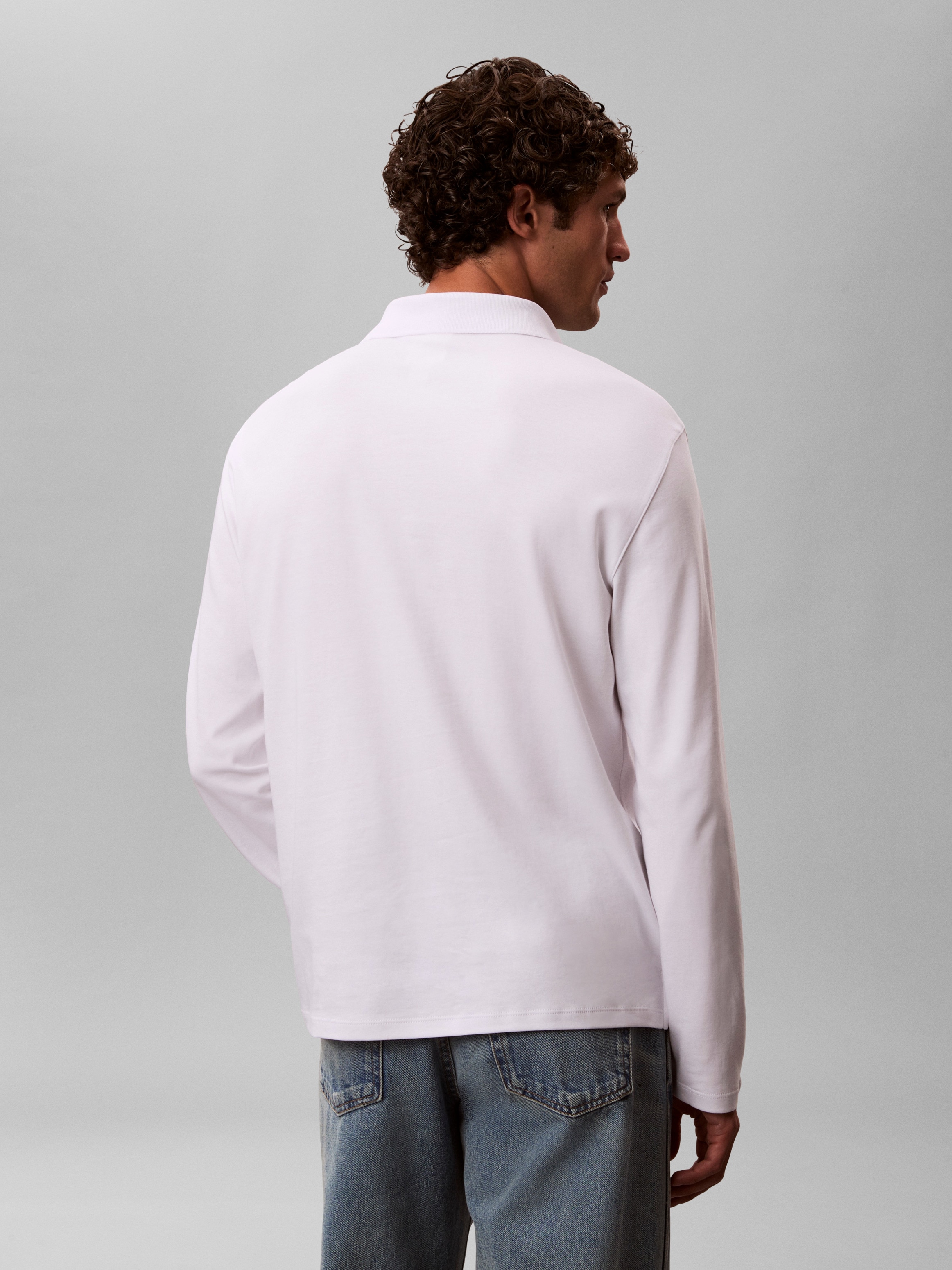 Calvin Klein Langarm-Poloshirt »LS SUPIMA COTTON SOLID POLO«, regular fit mit Rundhalsausschnitt
