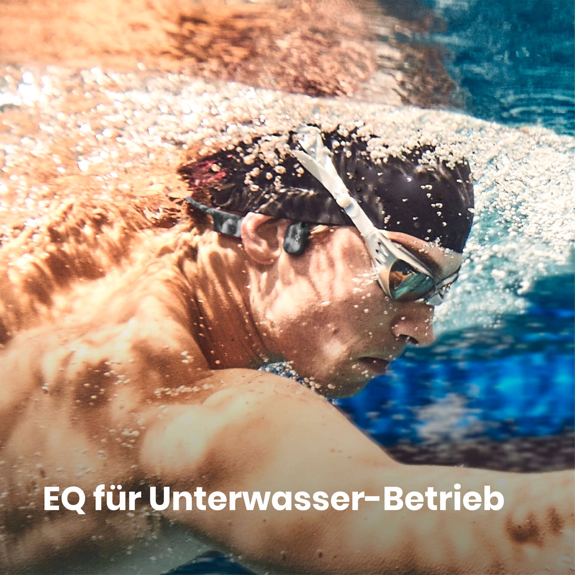Shokz Open-Ear-Kopfhörer »OpenSwim + Cooling Towel«, integrierter MP3-Player und 4 GB Speicher