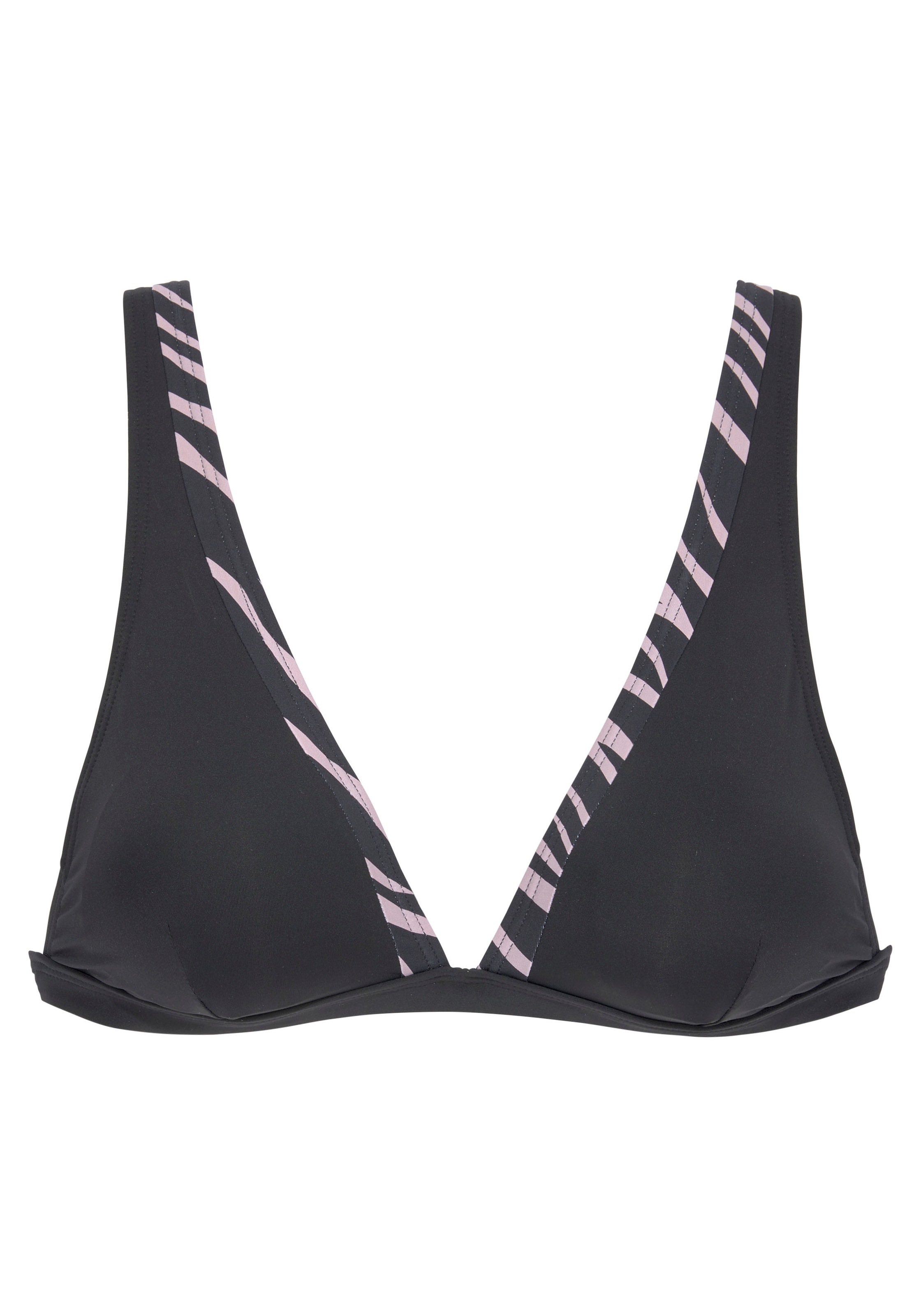 LASCANA, Damen, Triangel-Bikini-Top »Kaa« mit Tragevarianten, schwarz, Cup A/B, 36 - Cup A/B, schwarz, Einsätze im Animal-Design