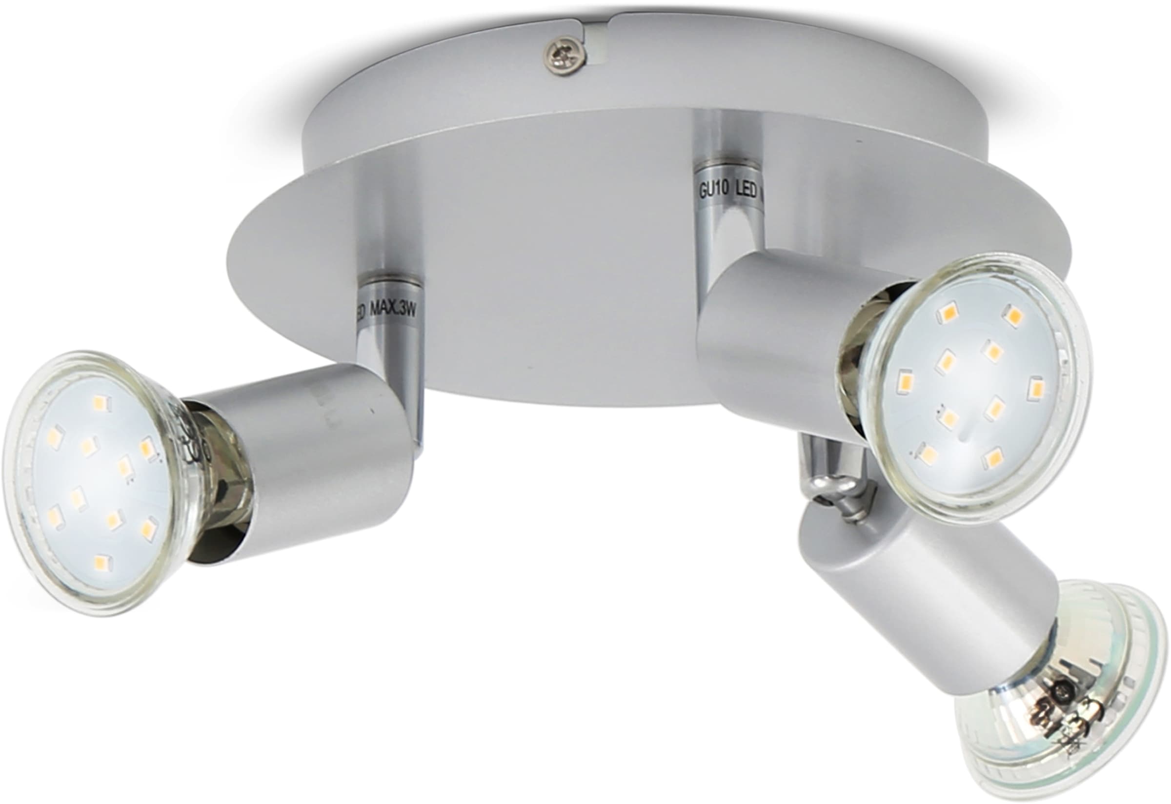 B.K.Licht LED Deckenspots »Lunis 3«, 3 flammig-flammig, LED Deckenleuchte  schwenkbar, inkl. 3W GU10 250LM GU10 warmweiß online kaufen | mit 3 Jahren  XXL Garantie