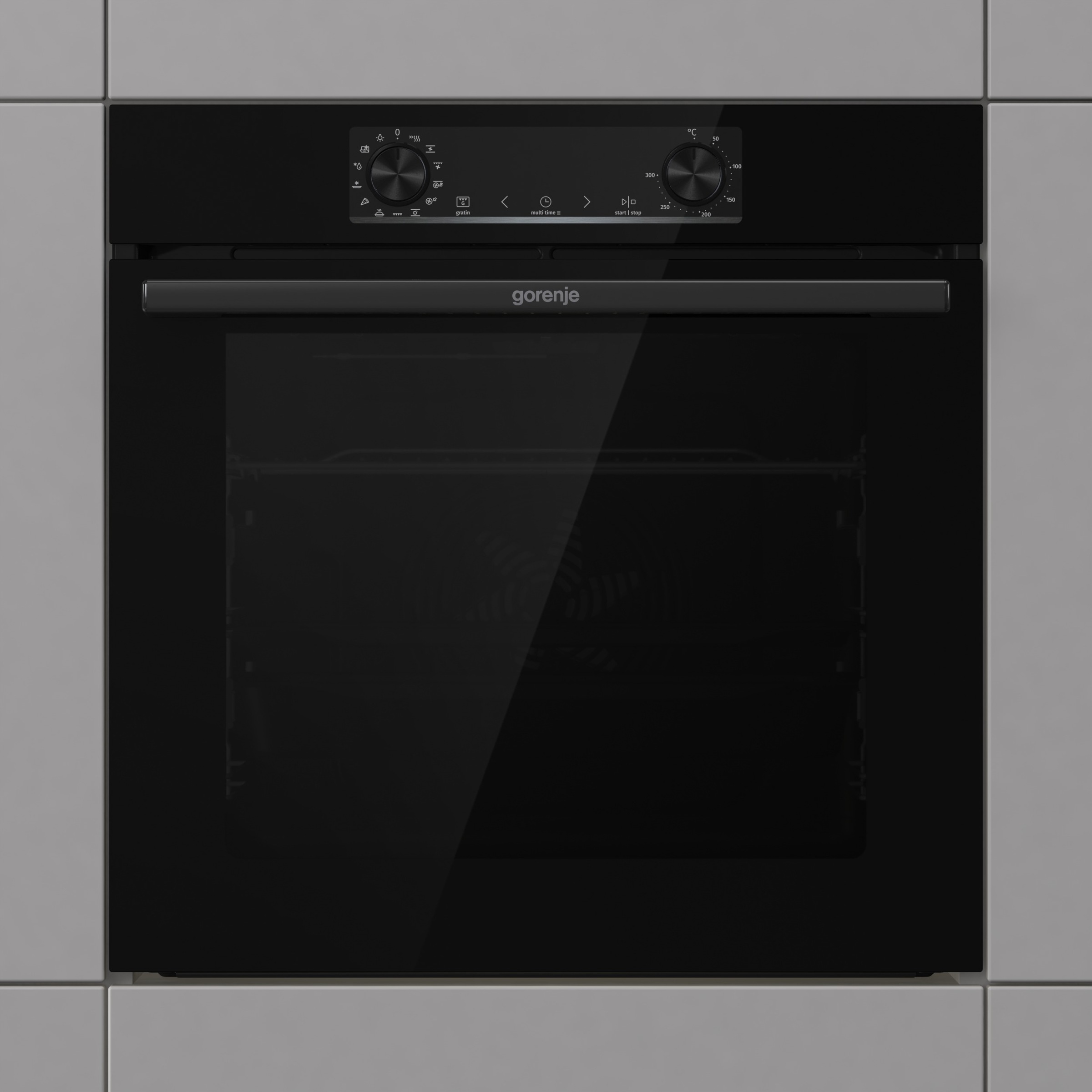 GORENJE Einbaubackofen »BOS6737E09BGOT« mit 2-fach-Teleskopauszug mit Aqua-Reinigungsfunktion Pizzafunktion mit 300 °C – perfekt für Pizza, Focaccia und mehr!