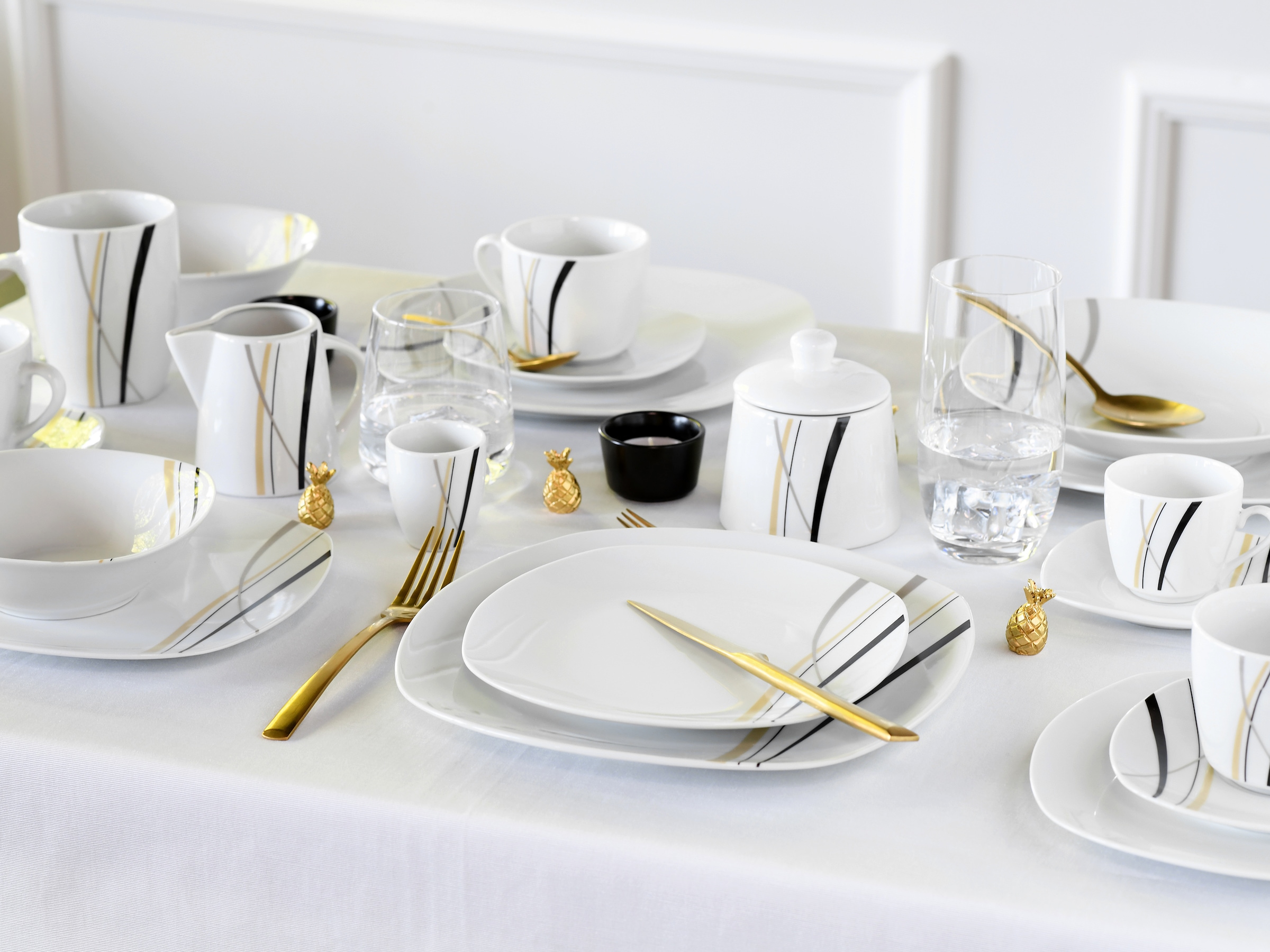 CreaTable Kombiservice »Square City Line, Kombi-Service 62-tlg« Moderner Urban Style