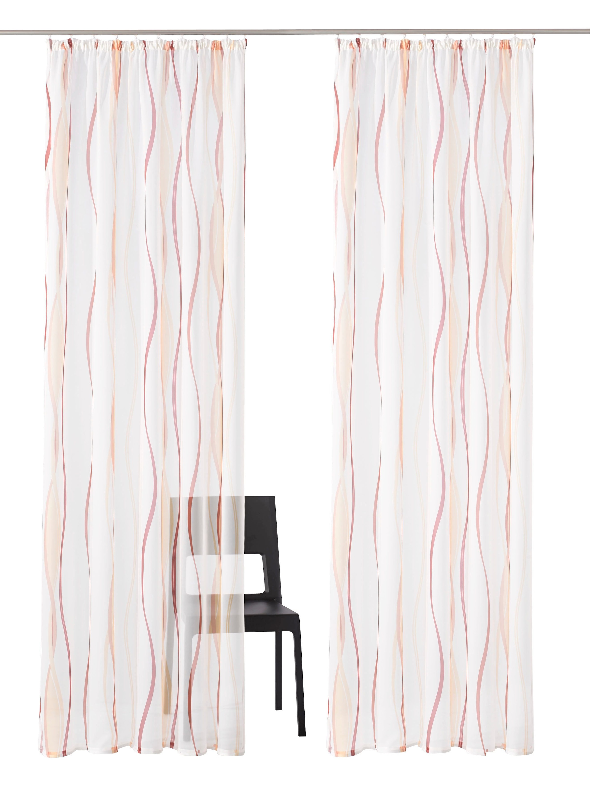 OTTO home Gardine »Dimona« Kräuselband 2 Stk. tlg. 2er-Set, Bestseller, Polyester, Wellen