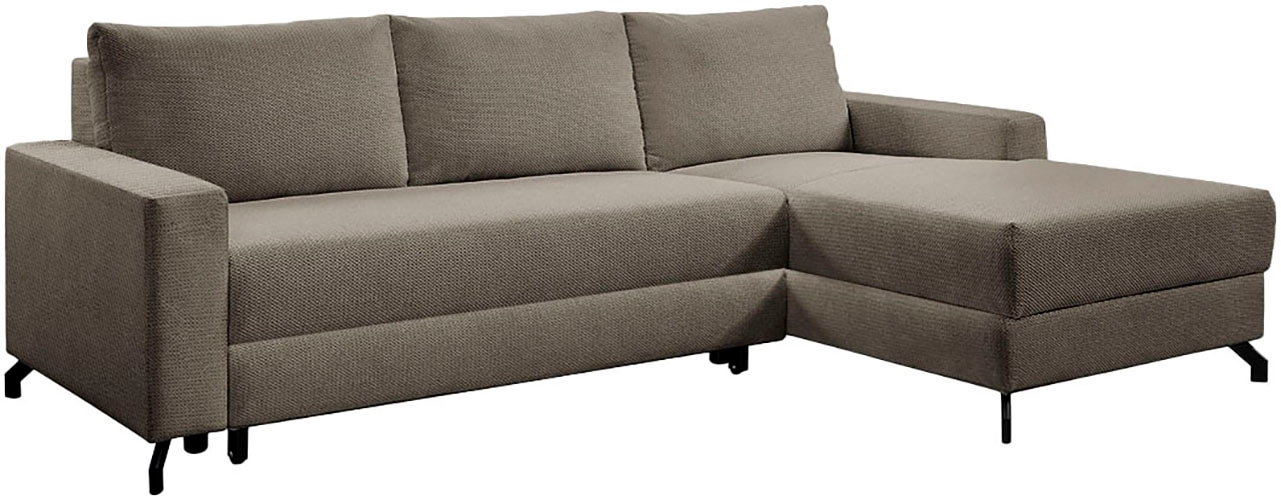 exxpo - sofa fashion Ecksofa »Quattro L-Form, B/T: 247/162 cm«, wahlweise mit Bettfunktion, Bettkasten