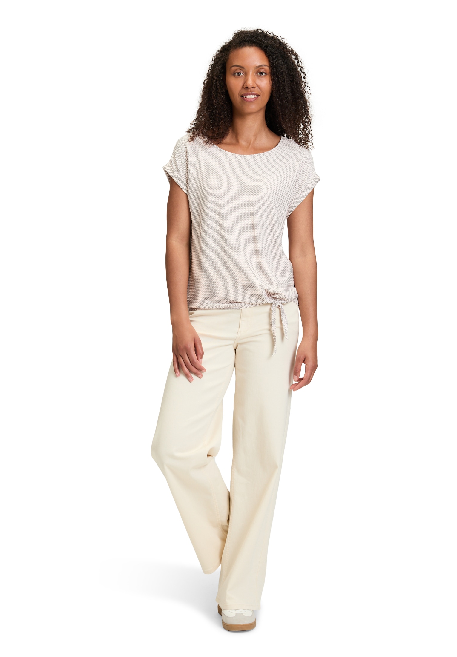 Betty&Co Kurzarmshirt »Casual-Shirt mit Wellenstruktur«