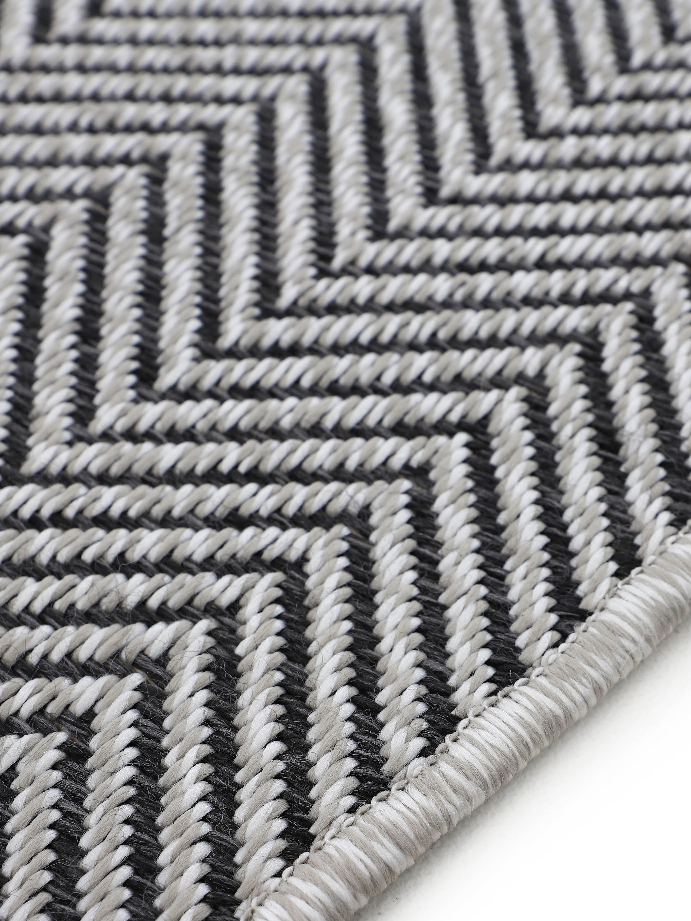 carpetfine Teppich »Boho 106«, rund, 4 mm Höhe, robustes Flachgewebe, Sisal Optik, UV-beständig, Außenbereich