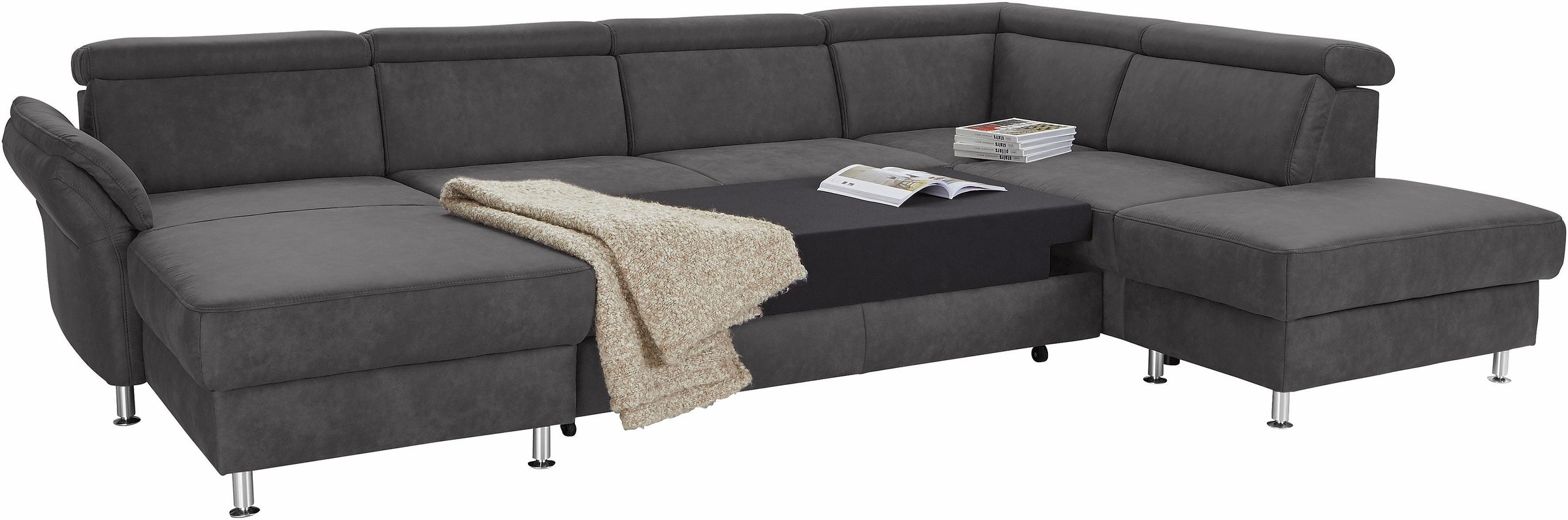 sit&more Wohnlandschaft »Avignon U-Form«, wahlweise mit Bettfunktion und Stauraum, inklusive Kopfteilverstellung