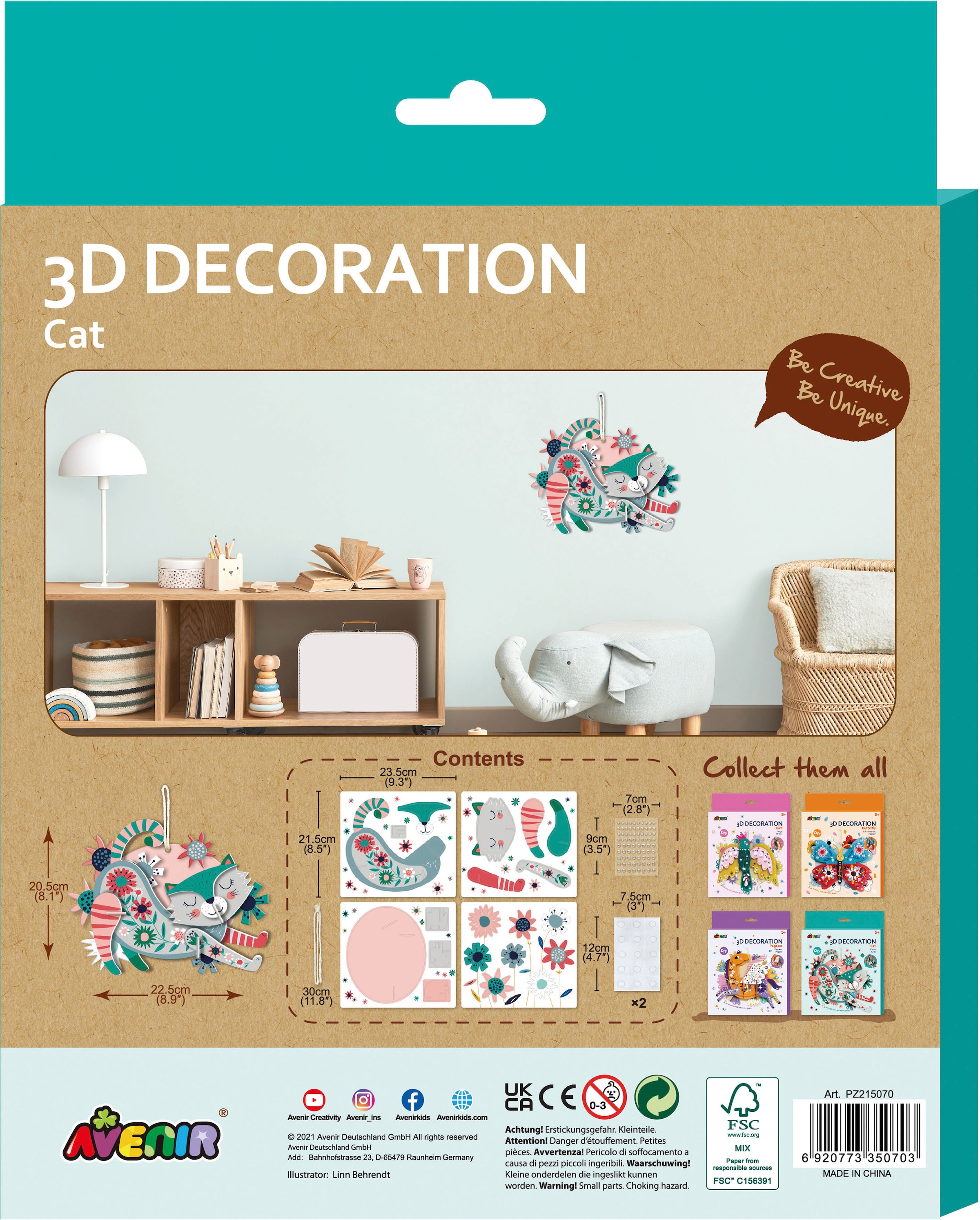 Avenir Kreativset »3D Dekoration Katze«