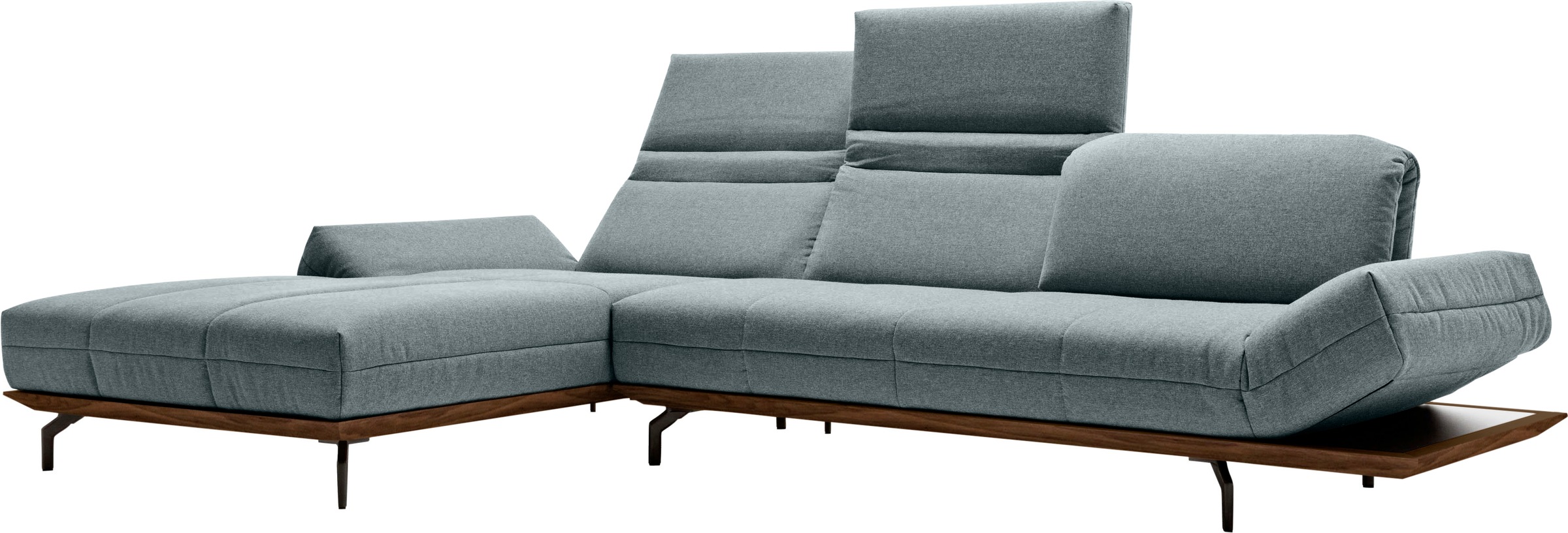 Creation BY ROLF BENZ Ecksofa »CR.420, Designecksofa, L-Form«, in 2 Qualitäten, Holzrahmen in Eiche Natur oder Nußbaum, Breite 313 cm