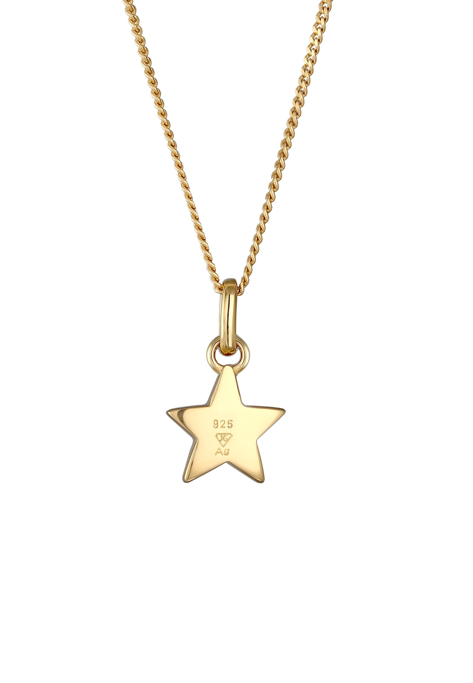 Elli Silberkette »Halskette Kinder Stern Emaillle Modern 925 Silber vergoldet«