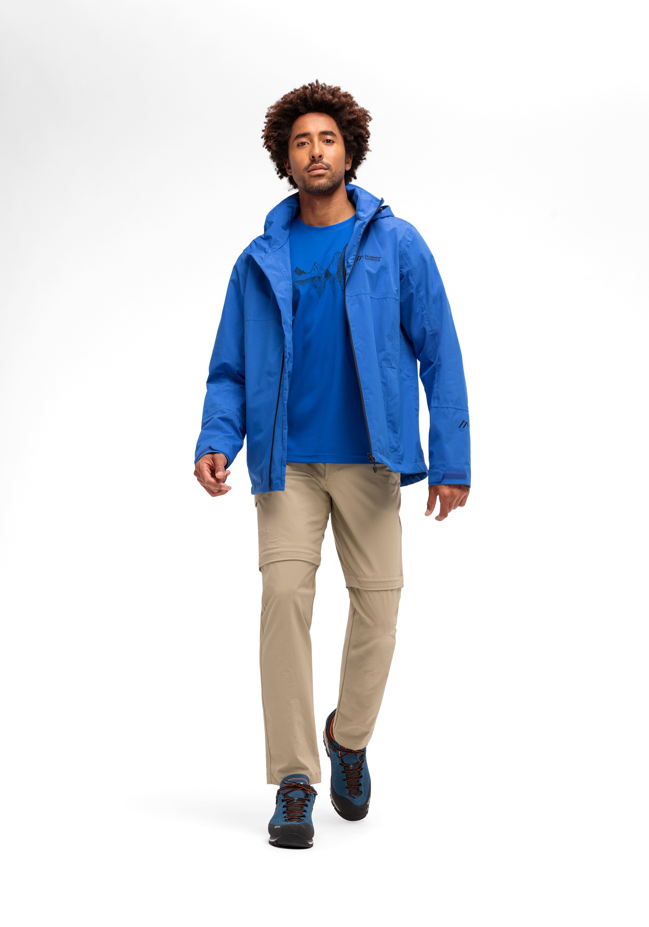 Maier Sports Outdoorjacke »Altid rec M«, Herren Funktionsjacke, wasserdichte Regenjacke mit Kapuze, Wanderjacke